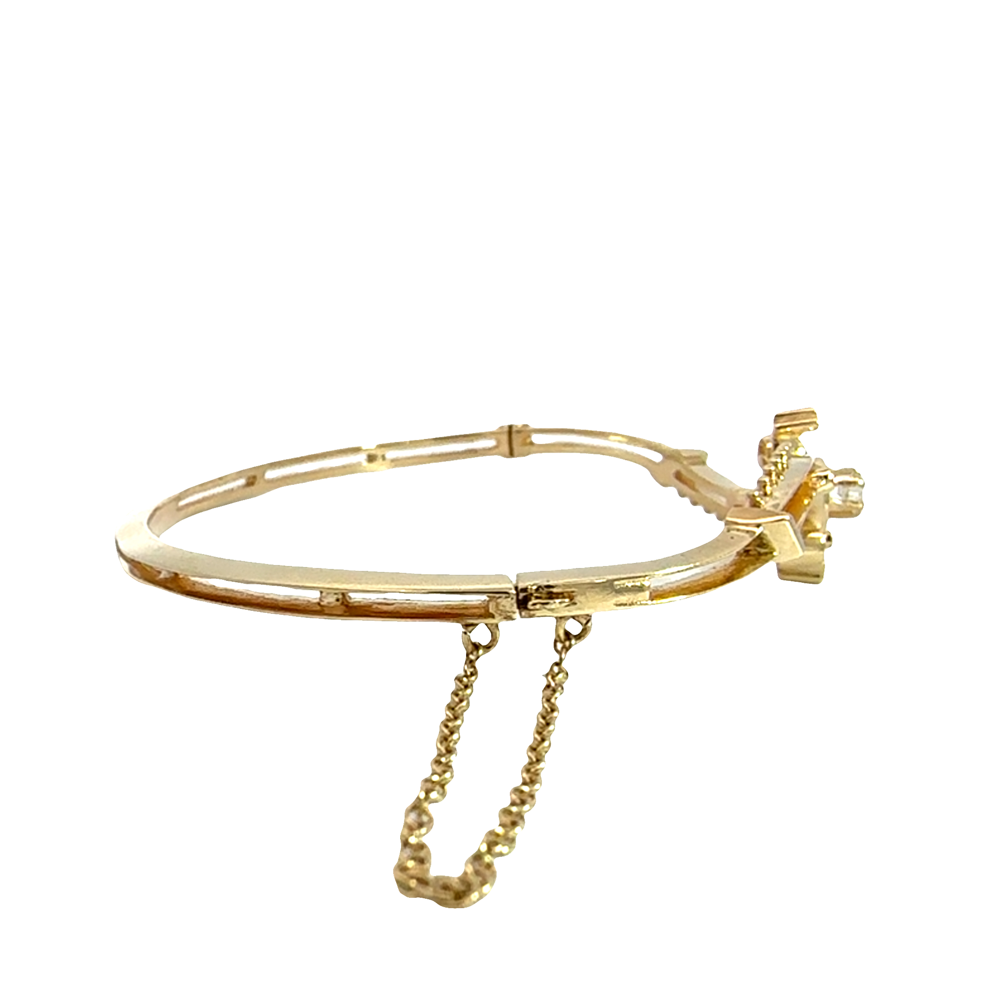 Antique Edwardian 14k Yellow Gold Diamond Bangle-0.18ctw