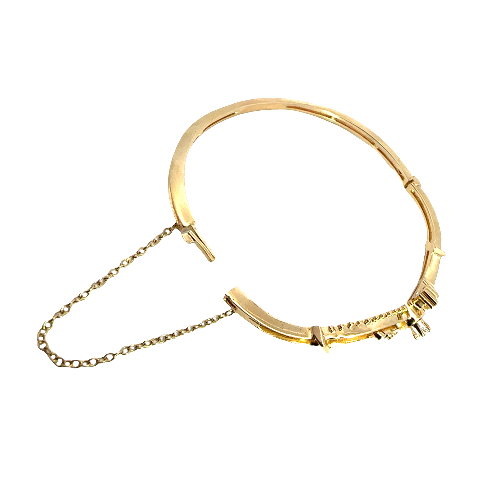 Antique Edwardian 14k Yellow Gold Diamond Bangle-0.18ctw