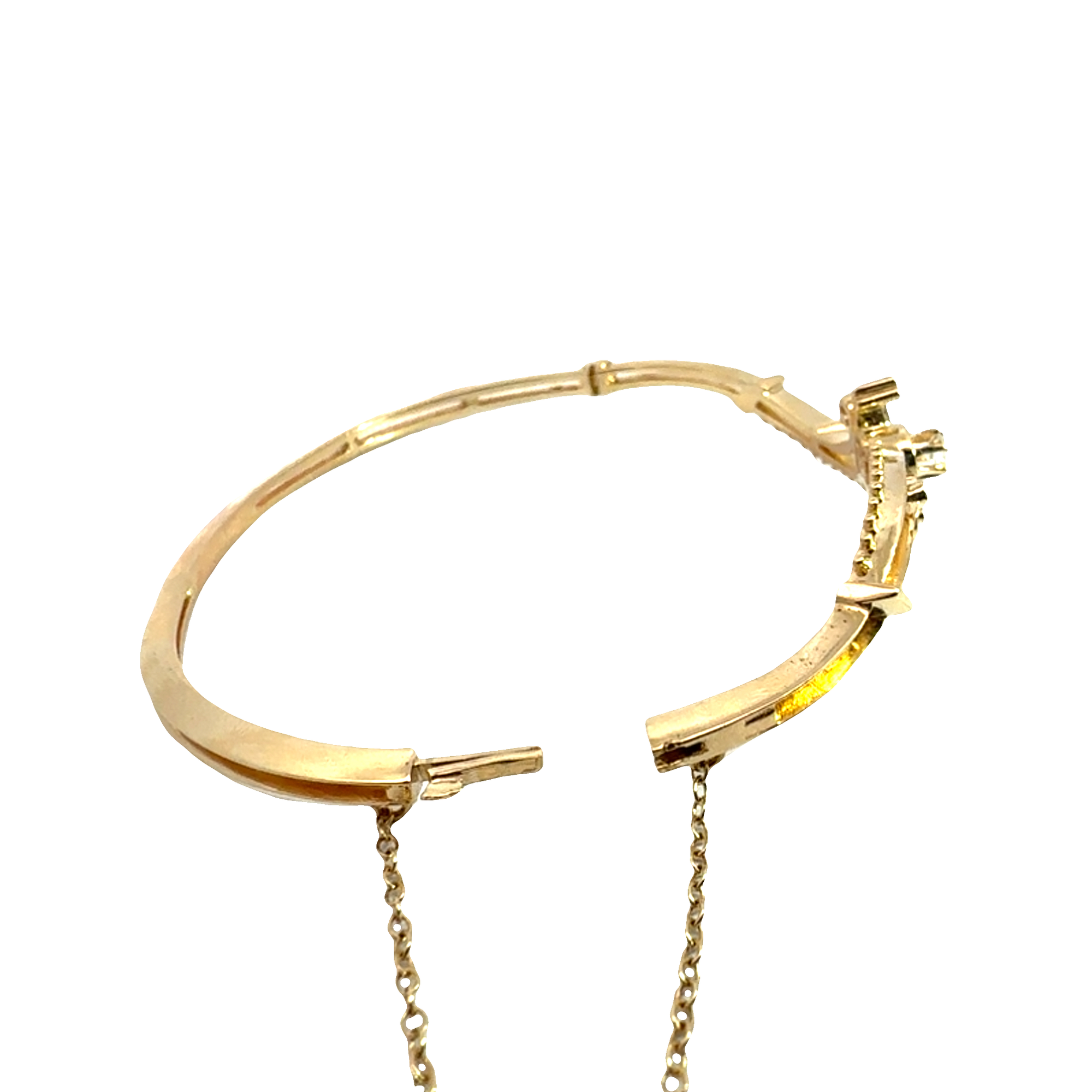 Antique Edwardian 14k Yellow Gold Diamond Bangle-0.18ctw
