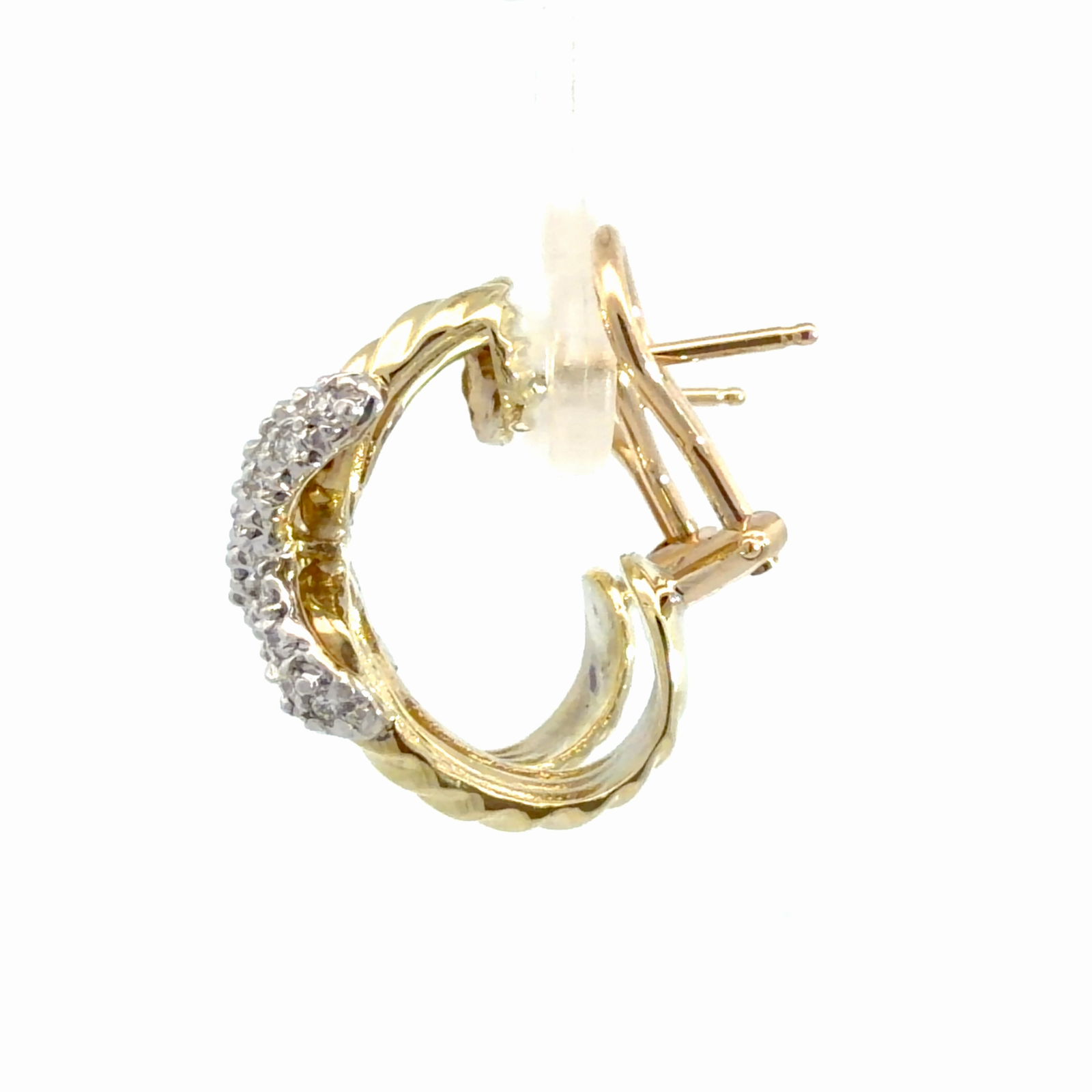 David Yurman 14k Yellow Gold Diamond Crossover Earrings