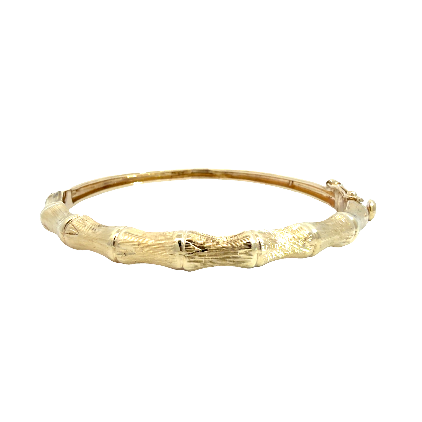 Vintage 14k Yellow Gold Bamboo Bangle Bracelet