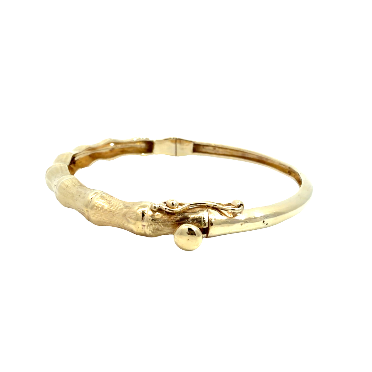 Vintage 14k Yellow Gold Bamboo Bangle Bracelet