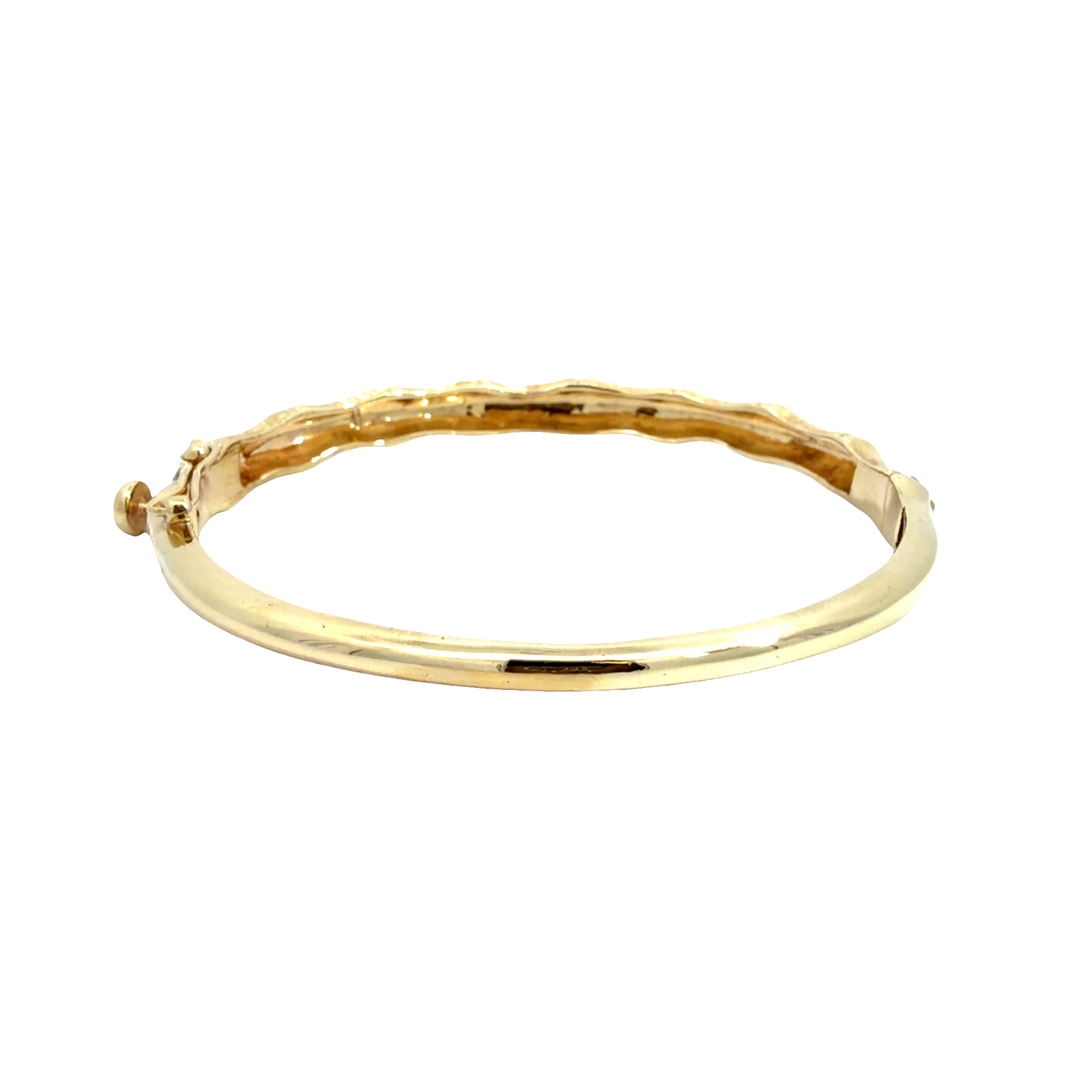 Vintage 14k Yellow Gold Bamboo Bangle Bracelet