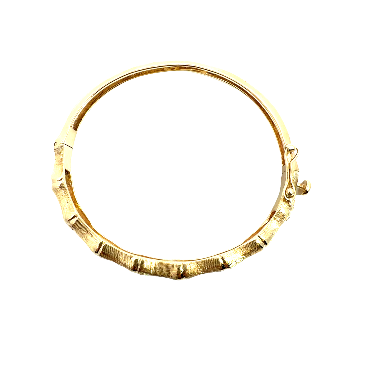 Vintage 14k Yellow Gold Bamboo Bangle Bracelet
