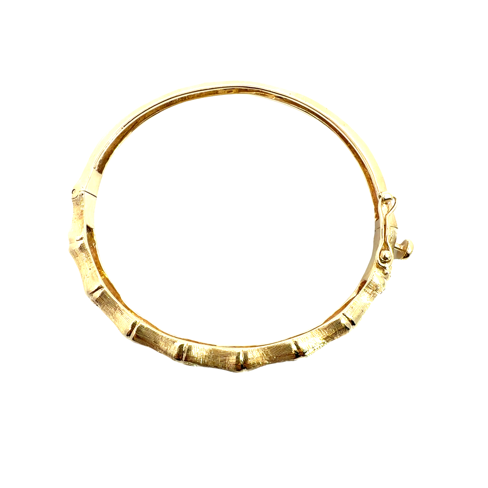 Vintage 14k Yellow Gold Bamboo Bangle Bracelet