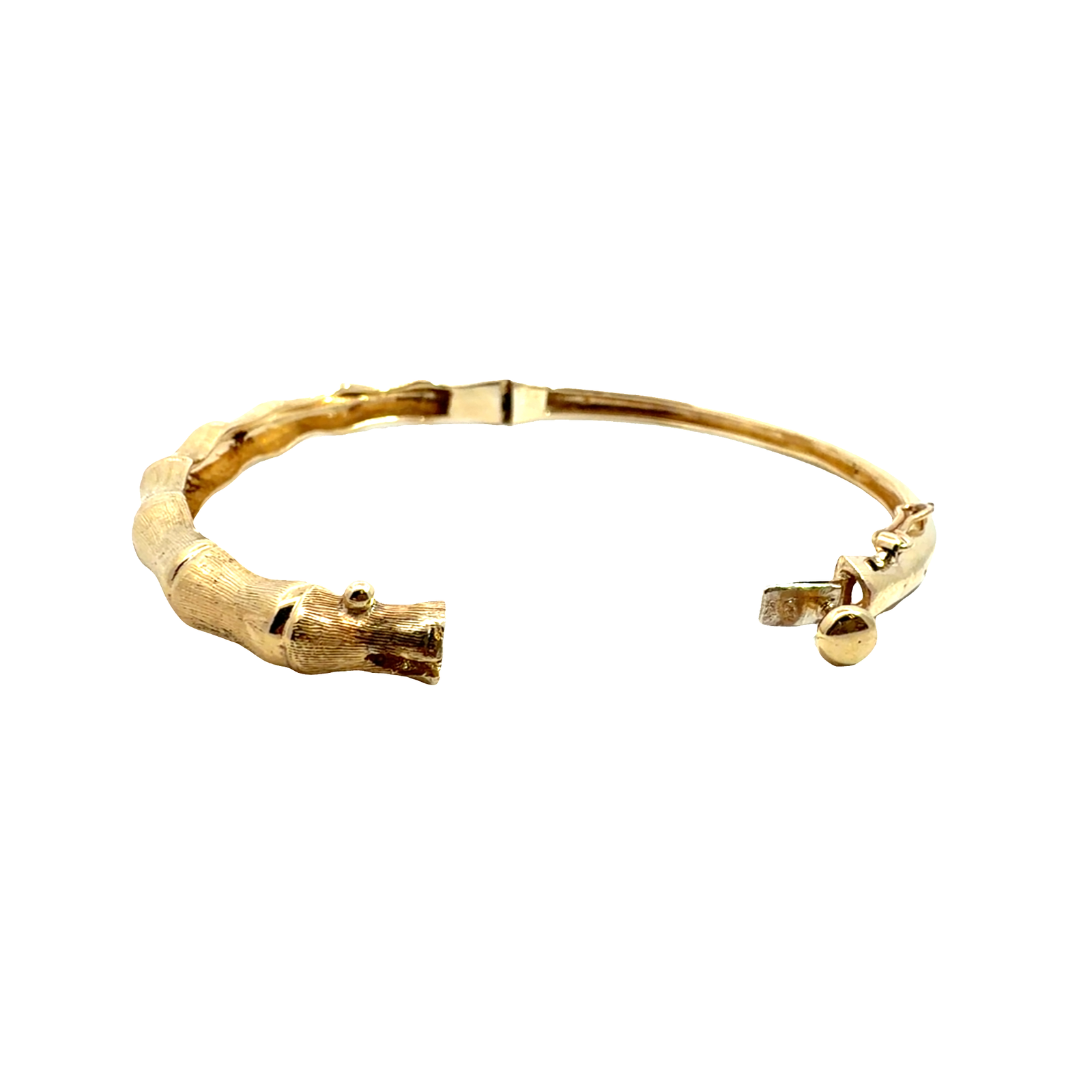 Vintage 14k Yellow Gold Bamboo Bangle Bracelet