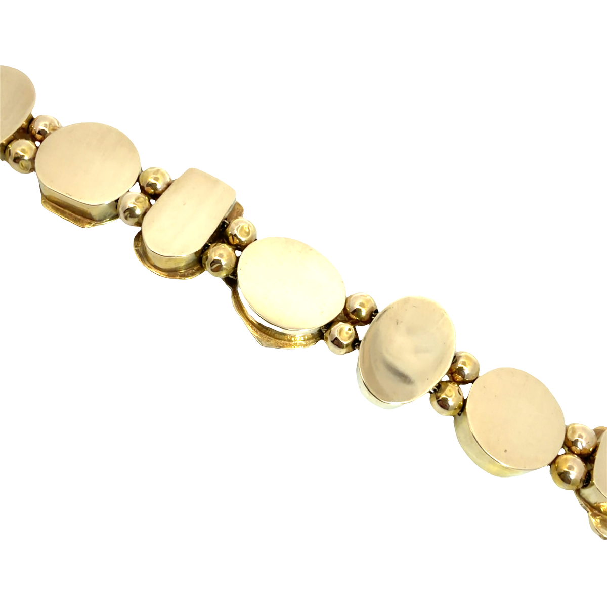 Antique Art Nouveau 14k Yellow Gold Lady Motif Diamond Slide Bracelet