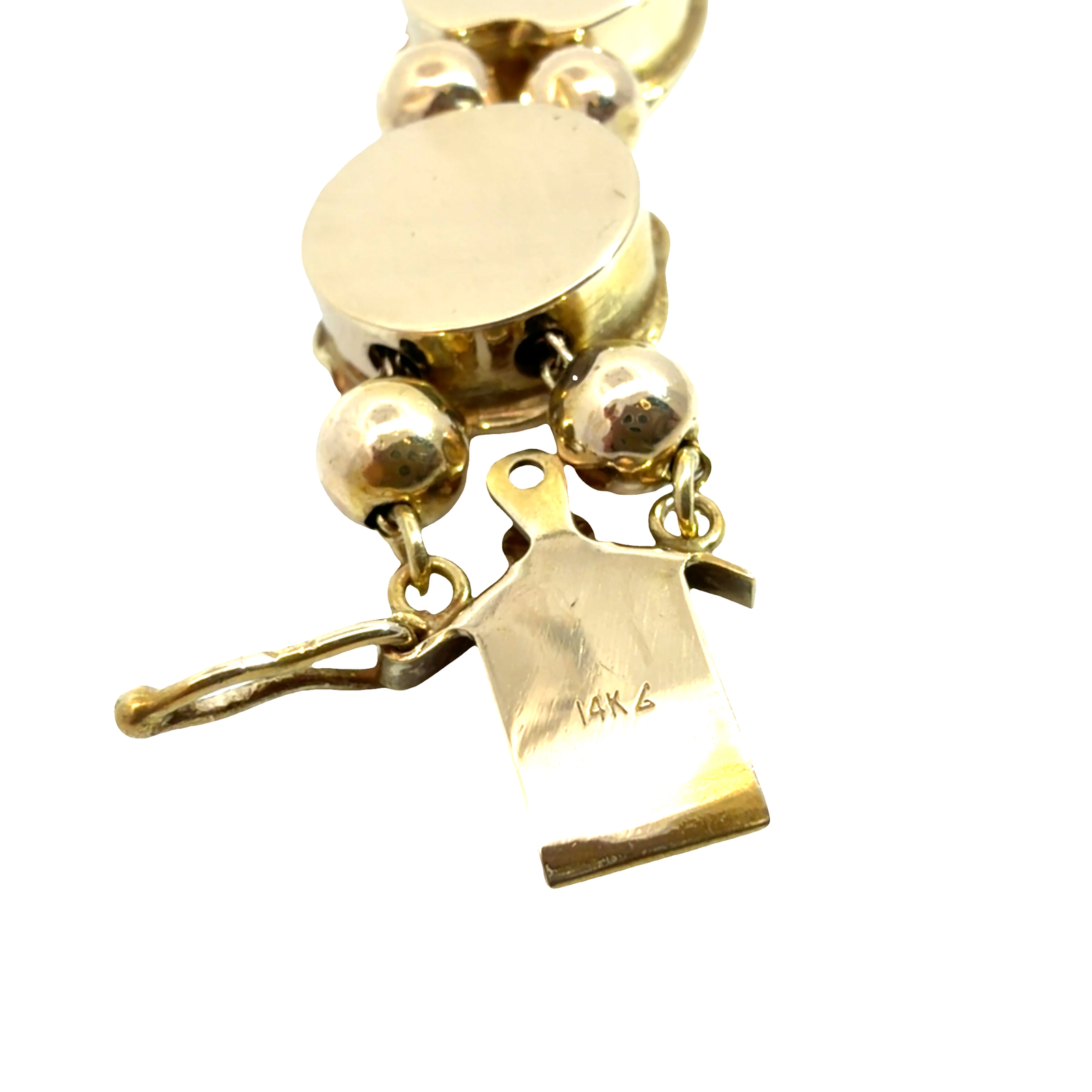 Antique Art Nouveau 14k Yellow Gold Lady Motif Diamond Slide Bracelet