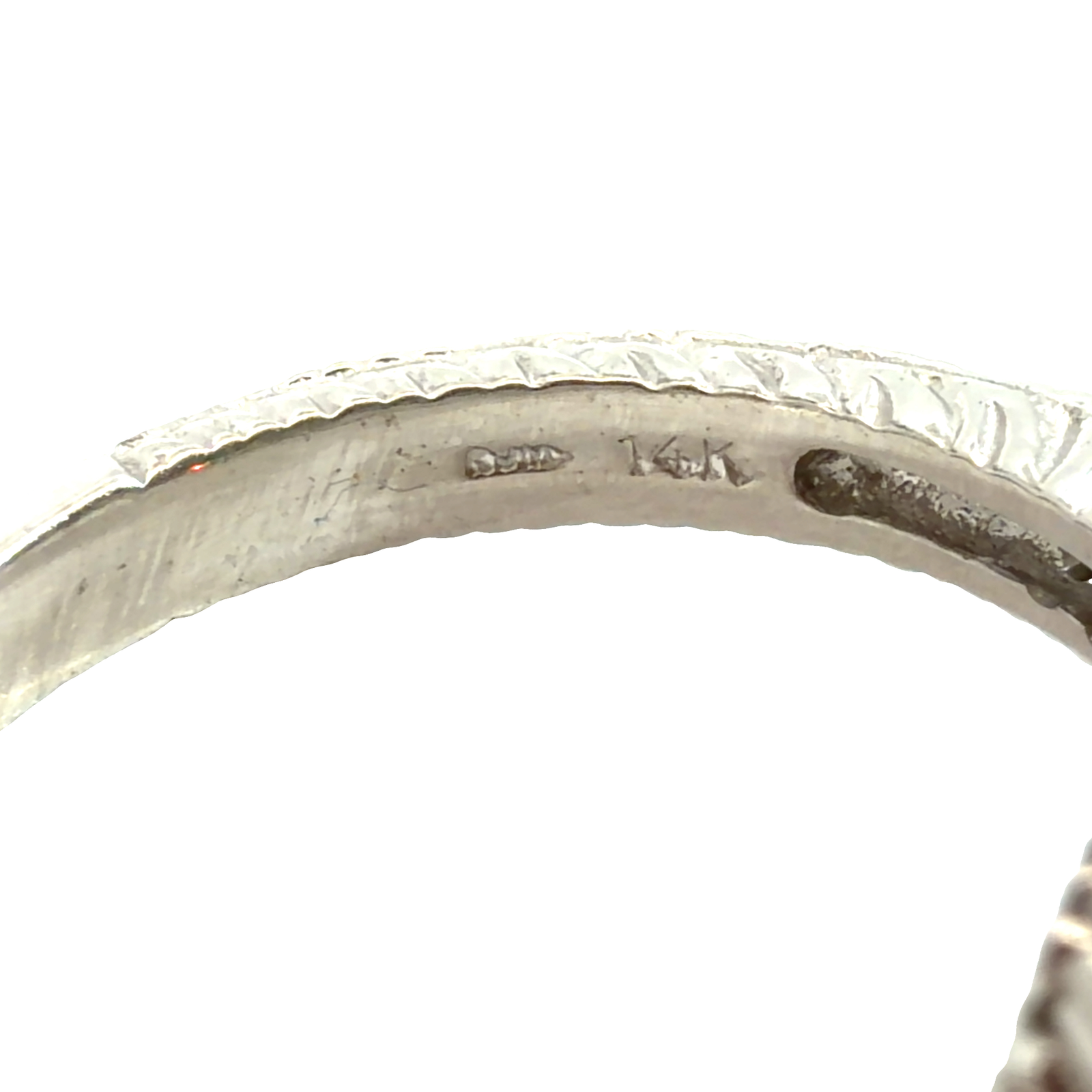 Estate 14k White Gold 0.71ctw Oval Emerald and 0.32ctw Diamond Ring