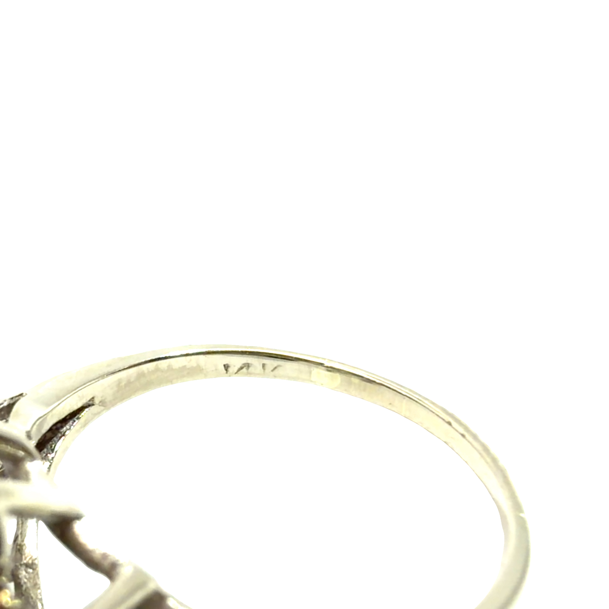 Vintage 14k White Gold 2.60ctw Diamond and 0.75ctw Sapphire Flower Cocktail Ring