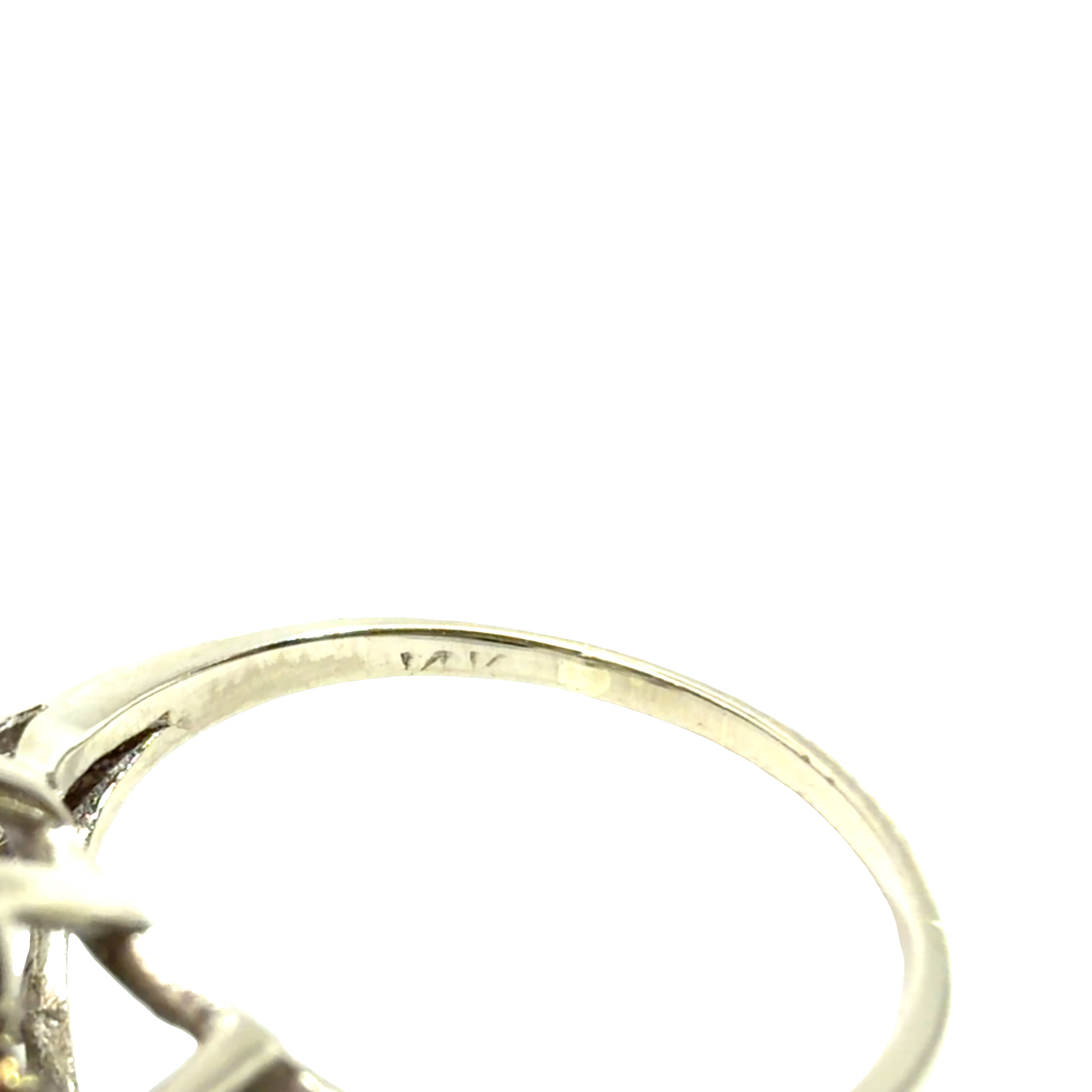 Vintage 14k White Gold 2.60ctw Diamond and 0.75ctw Sapphire Flower Cocktail Ring