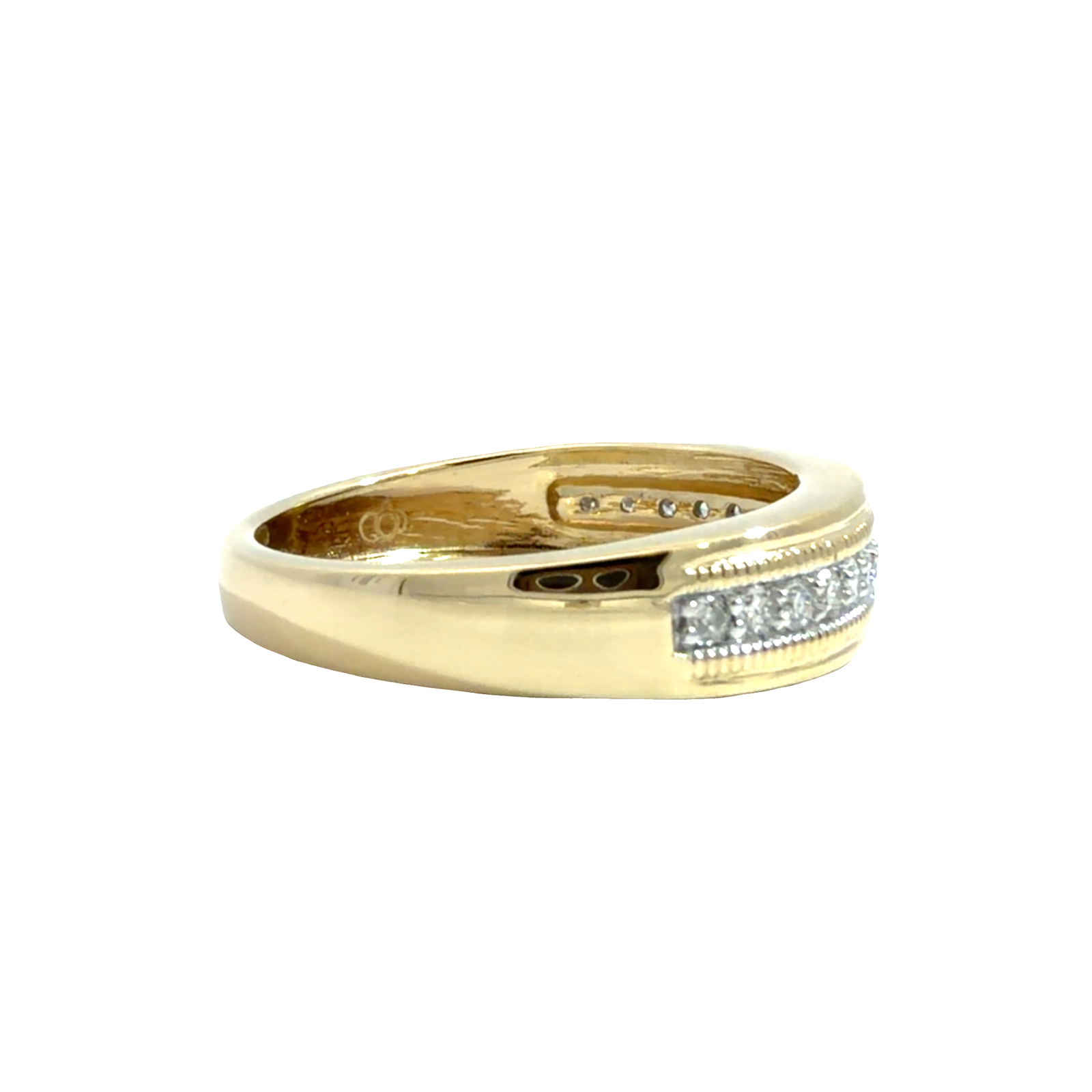 Estate My Trio 14k Yellow Gold 0.31ctw Diamond Gents Wedding Band