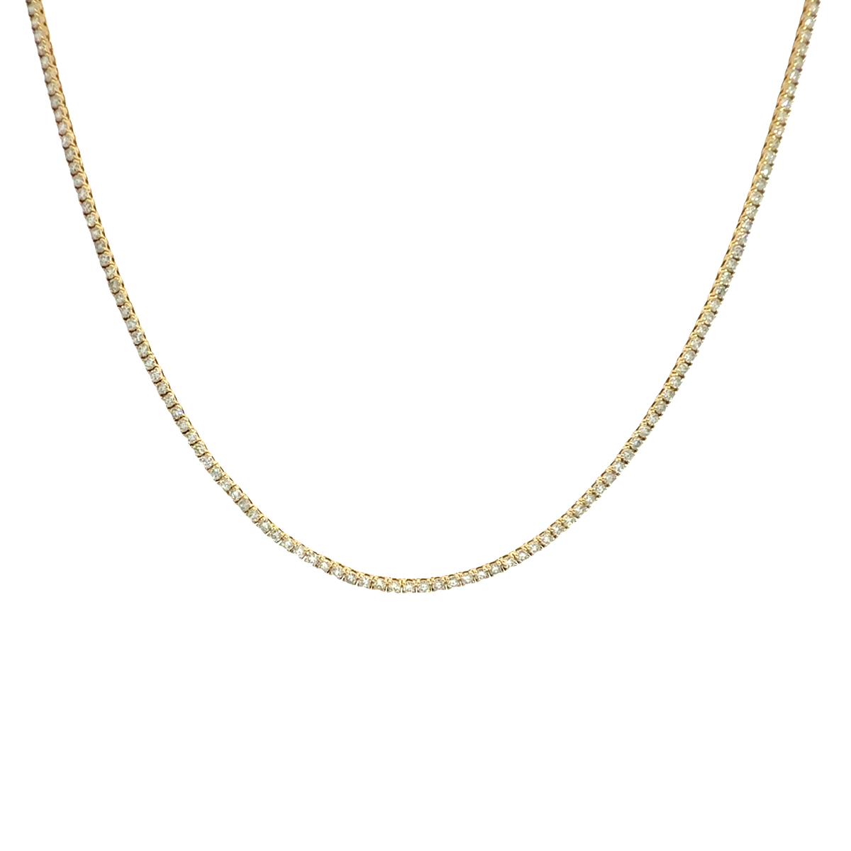 The Jewel Box 14k Yellow Gold Classic Diamond Tennis Necklace