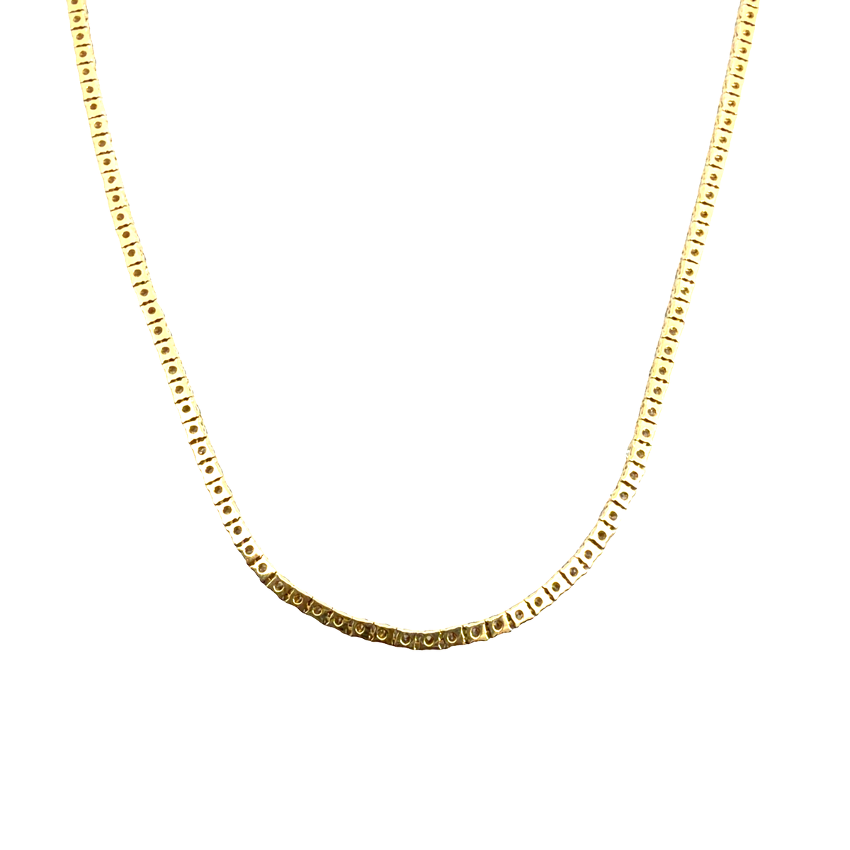 The Jewel Box 14k Yellow Gold Classic Diamond Tennis Necklace