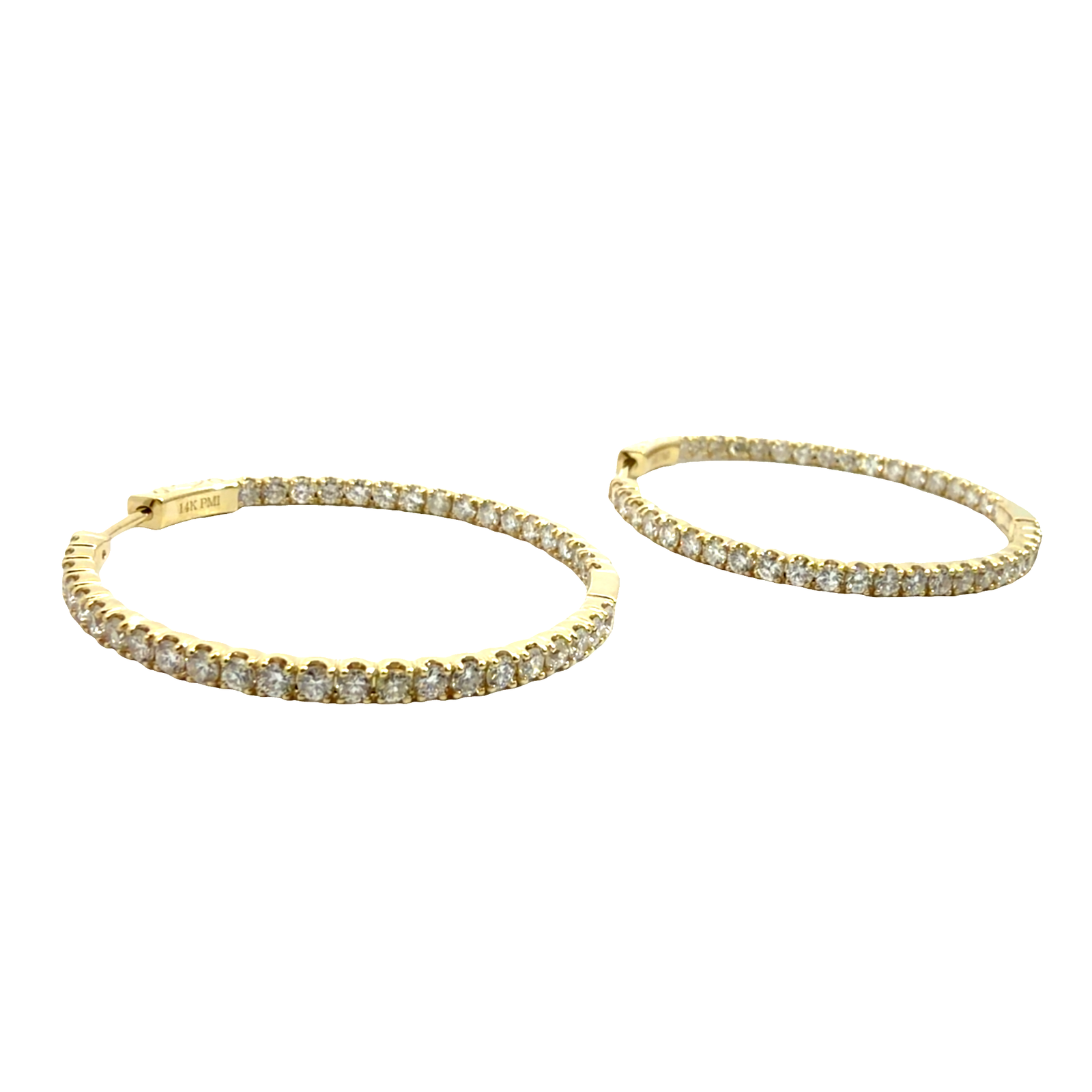 The Jewel Box 14k Yellow Gold 2.72ctw  Inside Out Hoop Earrings