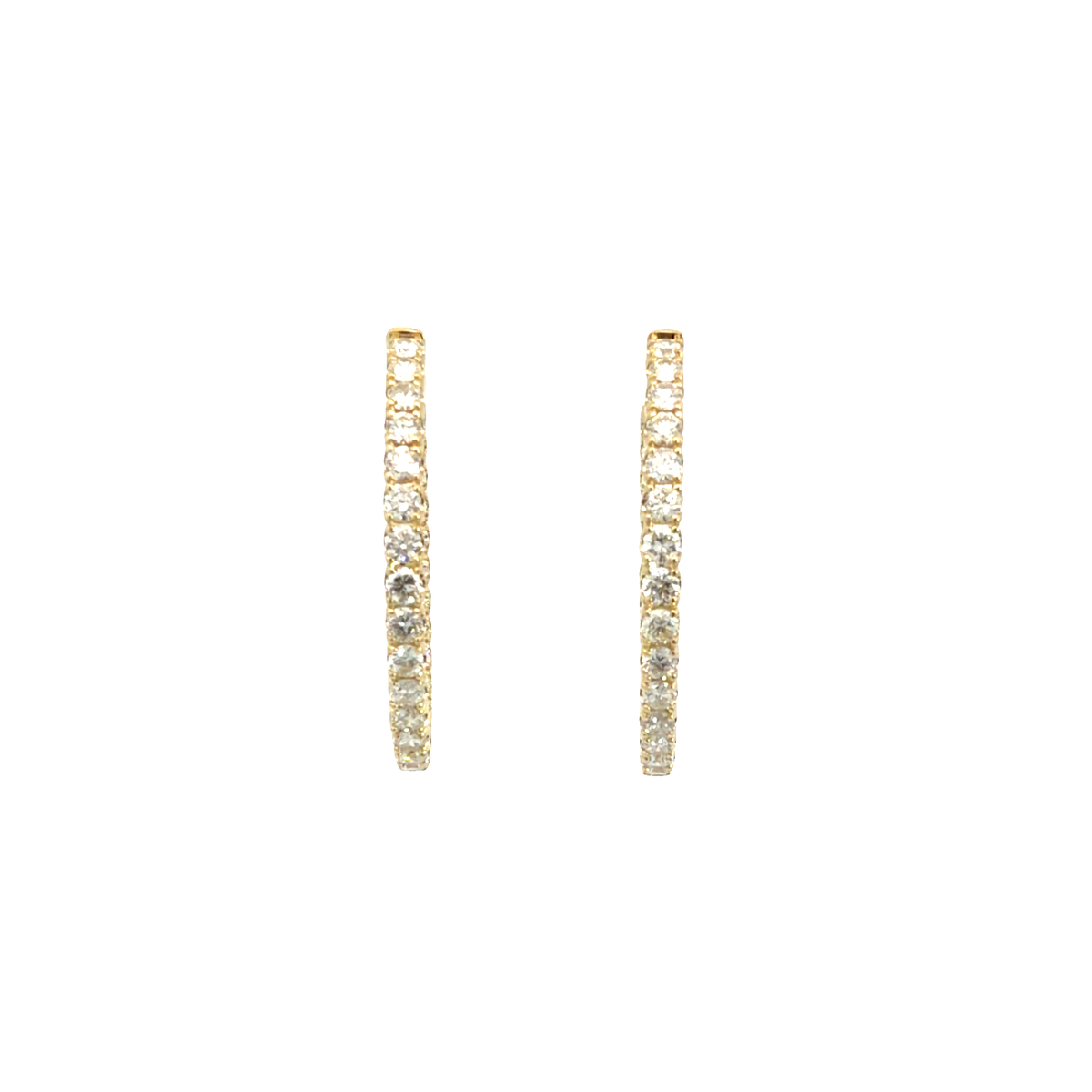 The Jewel Box 14k Yellow Gold 2.35ctw Inside Out Hoop Earrings