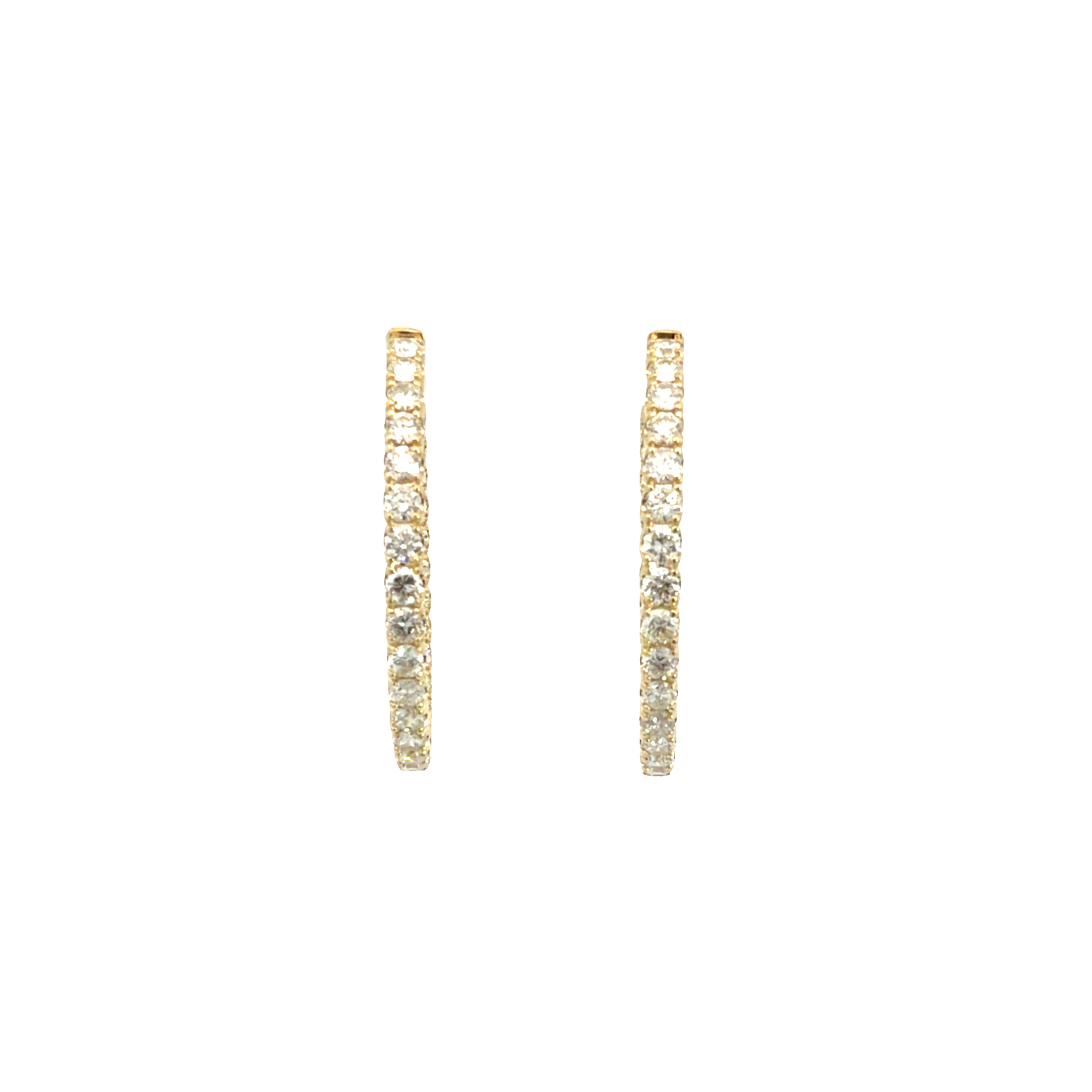 The Jewel Box 14k Yellow Gold 2.35ctw Inside Out Hoop Earrings