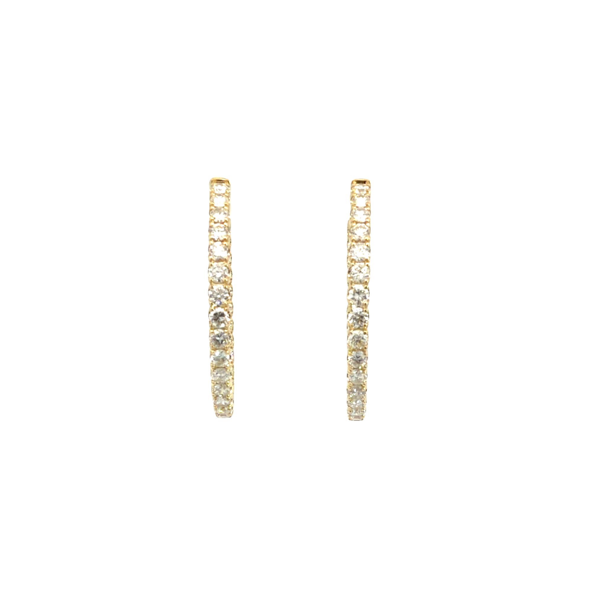 The Jewel Box 14k Yellow Gold 2.35ctw Inside Out Hoop Earrings