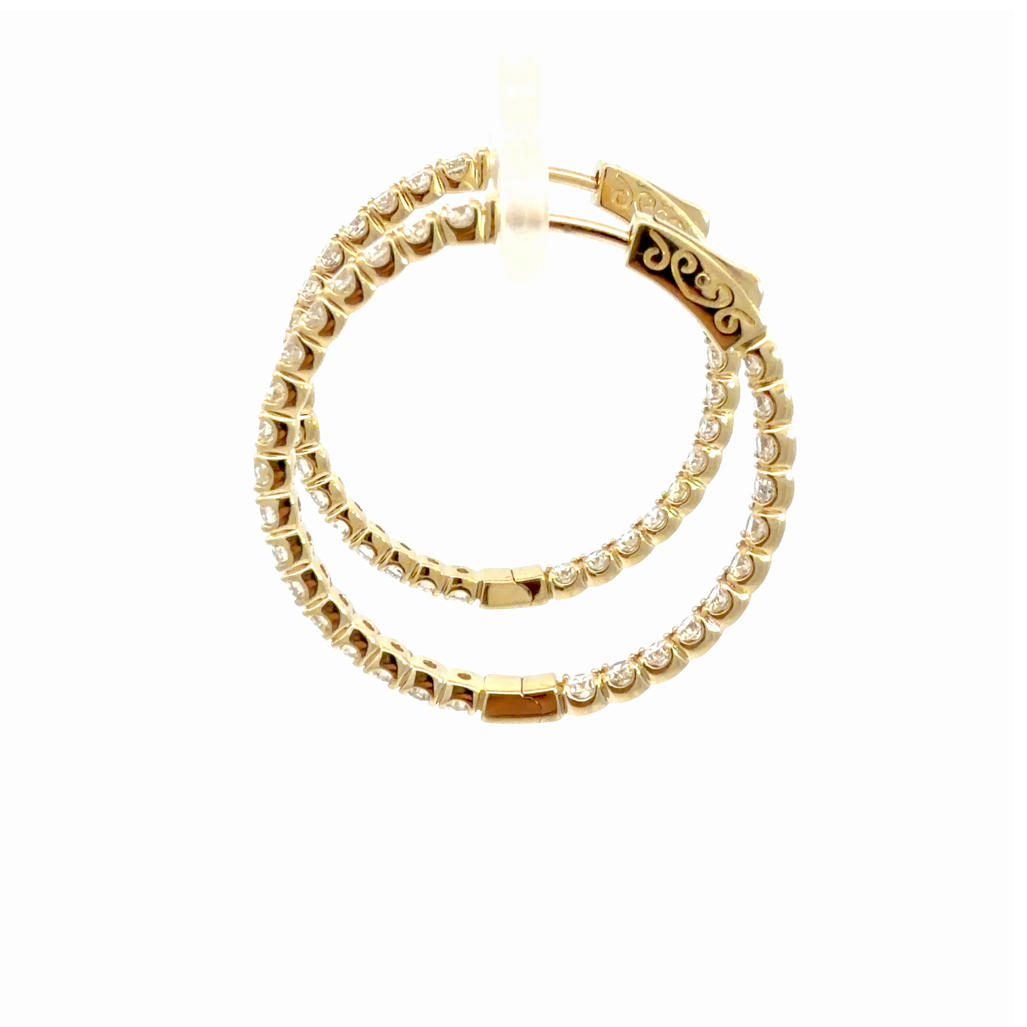 The Jewel Box 14k Yellow Gold 2.35ctw Inside Out Hoop Earrings