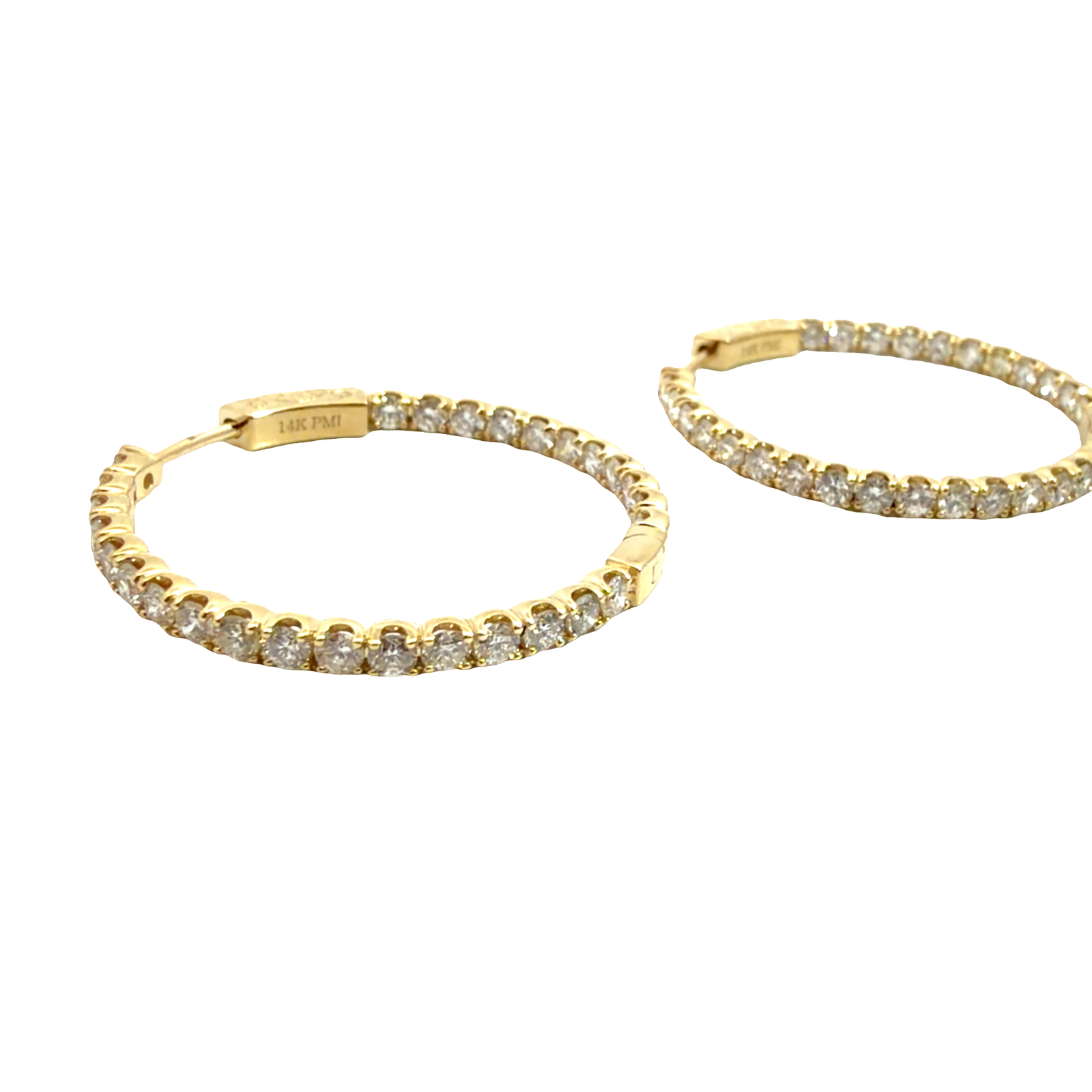 The Jewel Box 14k Yellow Gold 2.35ctw Inside Out Hoop Earrings