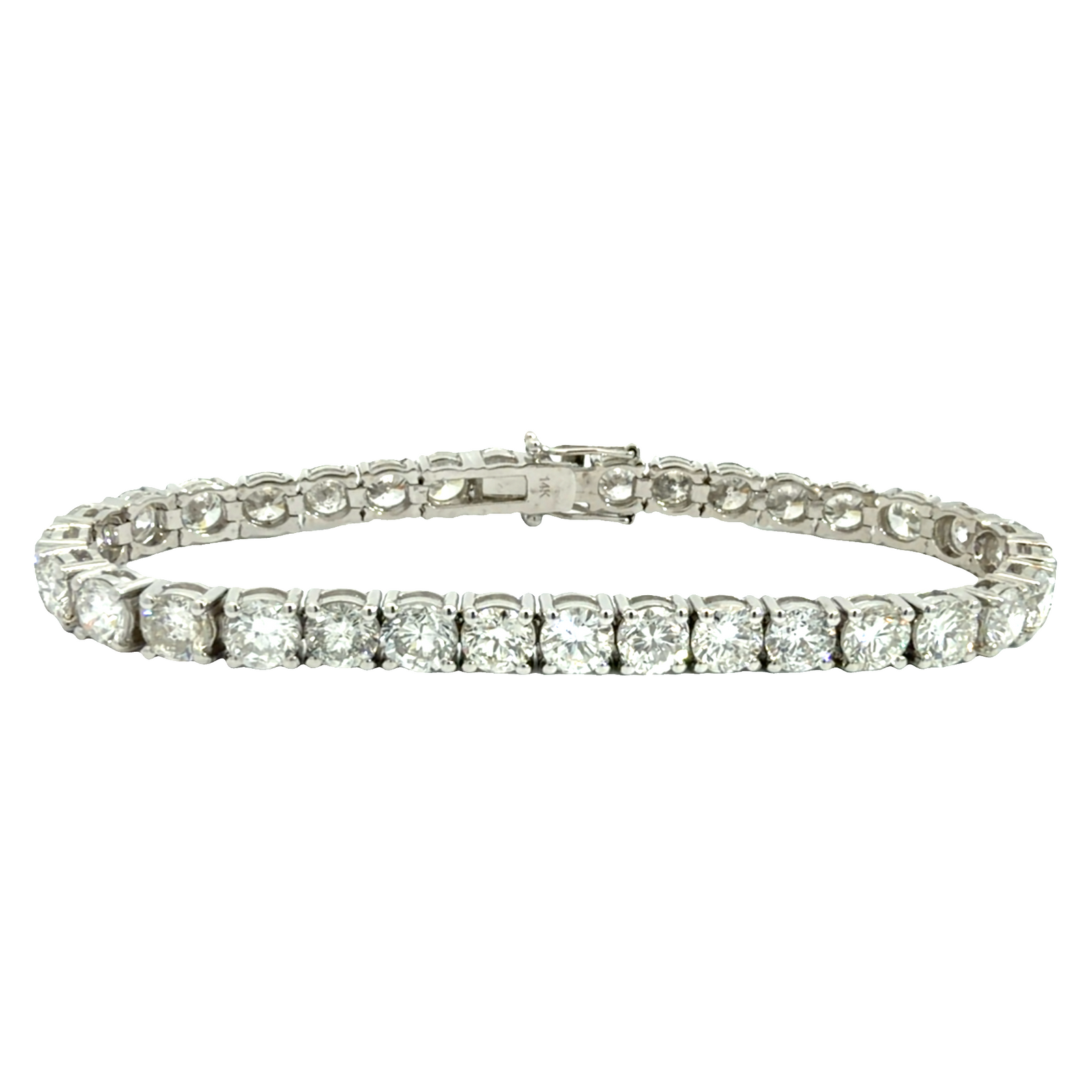 Estate 14k White Gold 18.08ctw Diamond 5.25mm Tennis Bracelet