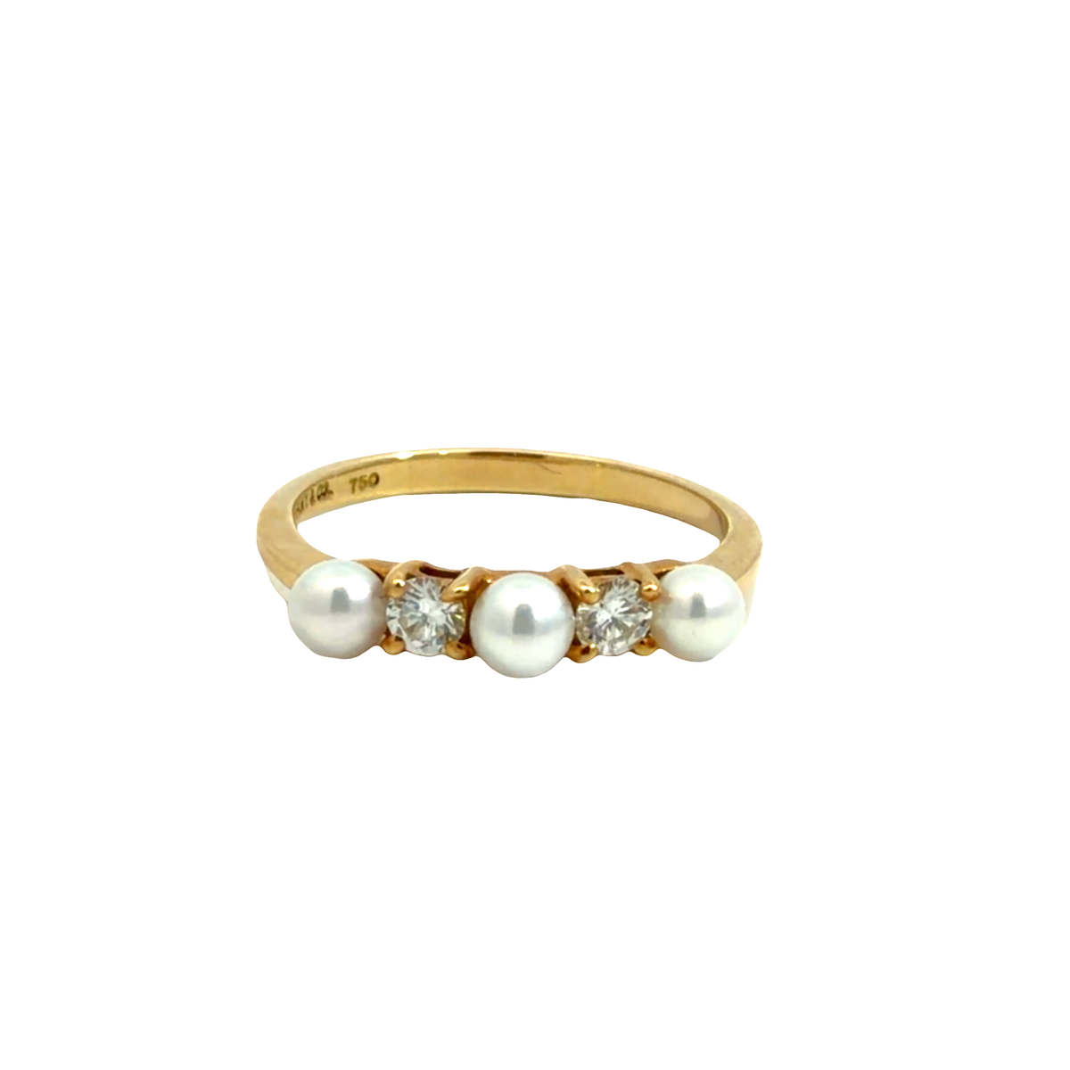 Tiffany &amp; Co. 18k Yellow Gold Seed Pearl &amp; Diamond Ring