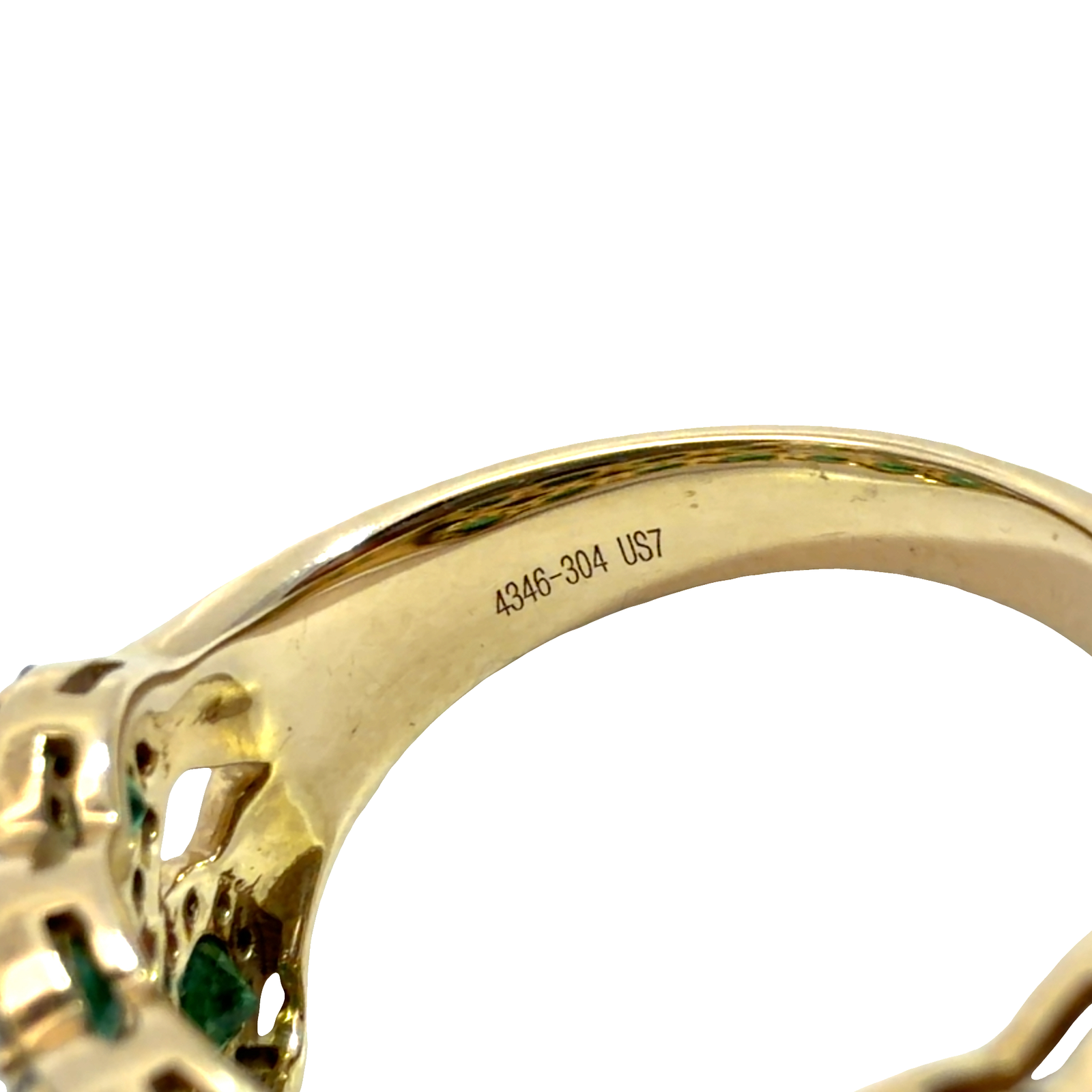 Estate 14k Yellow Gold 0.98ctw Emerald and 1,04ctw Diamond Eternity Ring