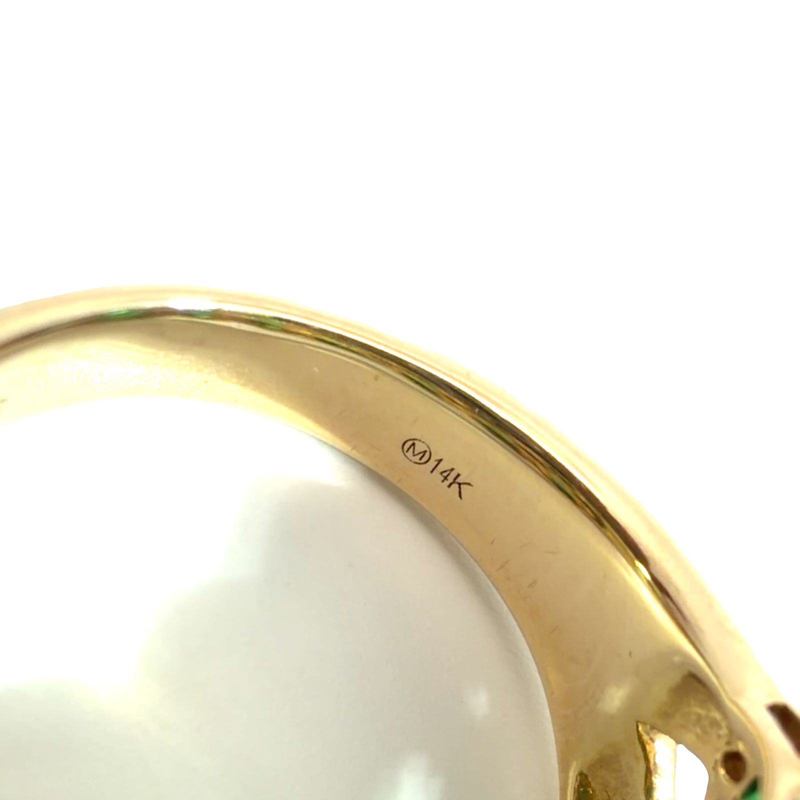 Estate 14k Yellow Gold 0.98ctw Emerald and 1,04ctw Diamond Eternity Ring