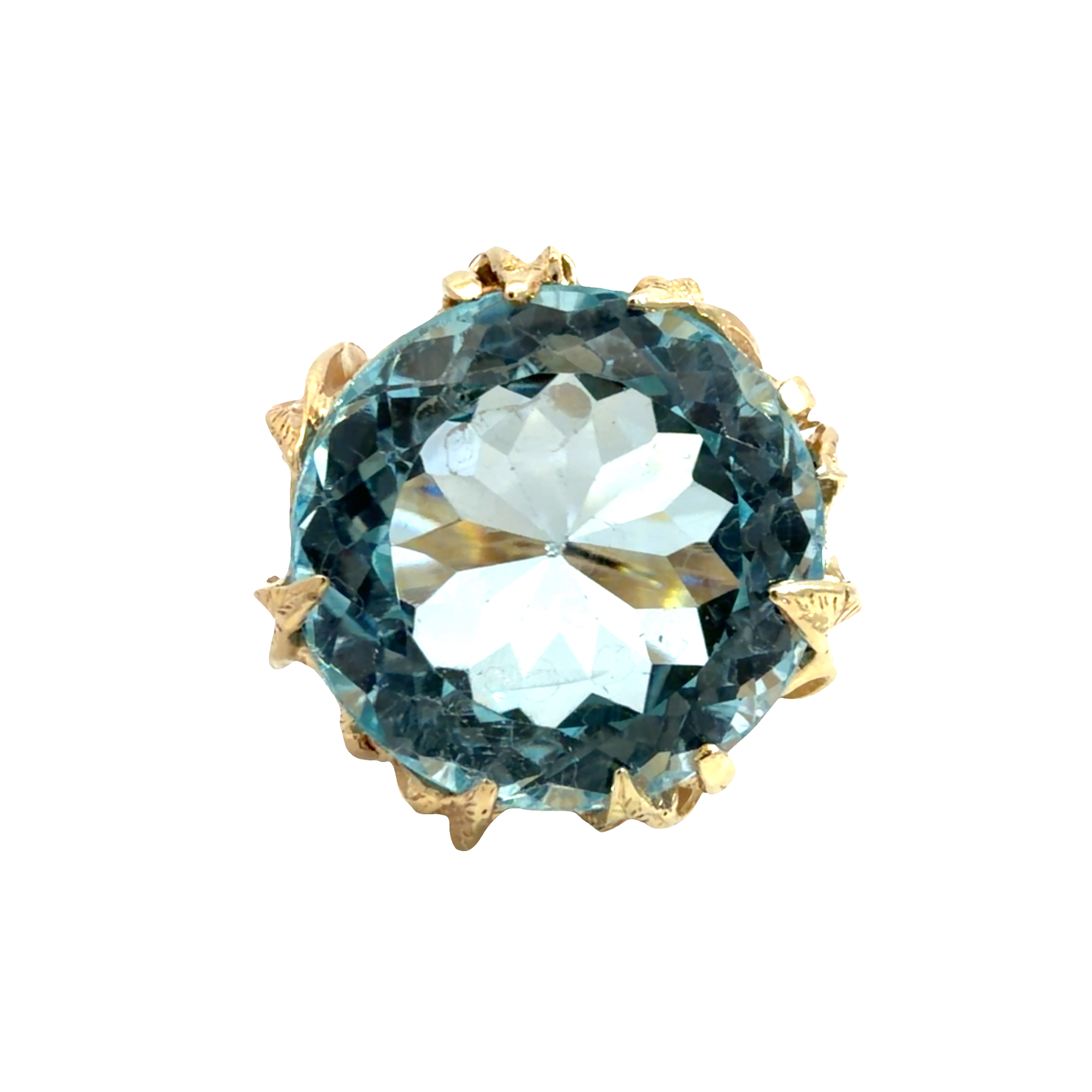 Vintage 14k Yellow Gold 26.78ctw Topaz Cocktail Ring