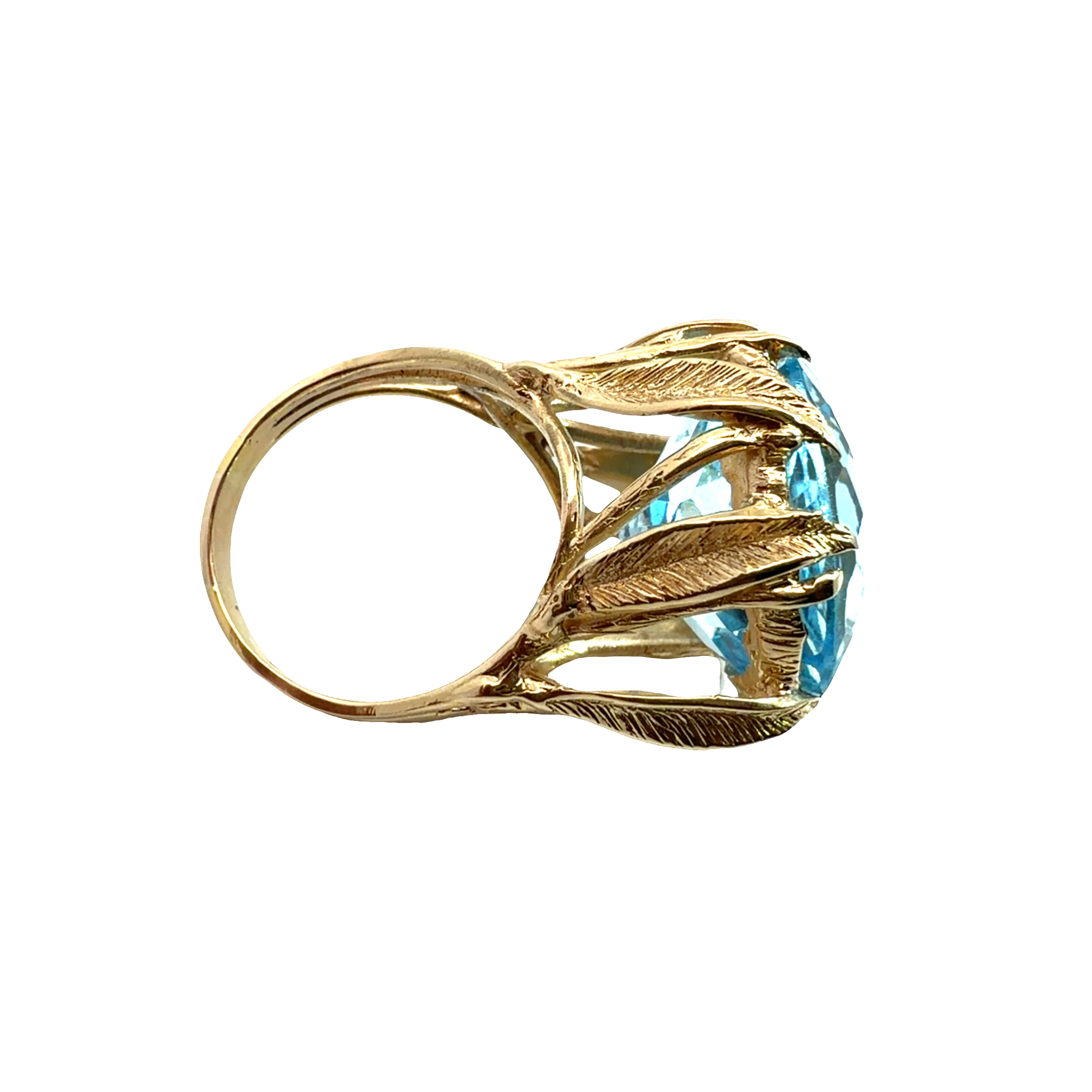 Vintage 14k Yellow Gold 26.78ctw Topaz Cocktail Ring