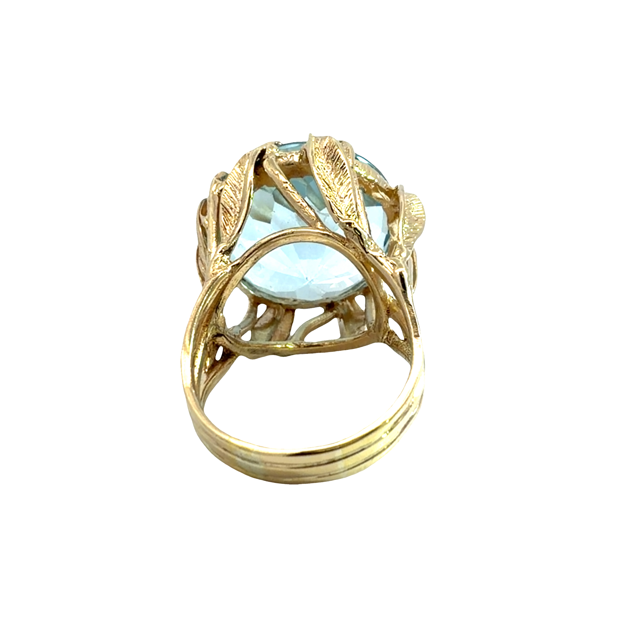 Vintage 14k Yellow Gold 26.78ctw Topaz Cocktail Ring