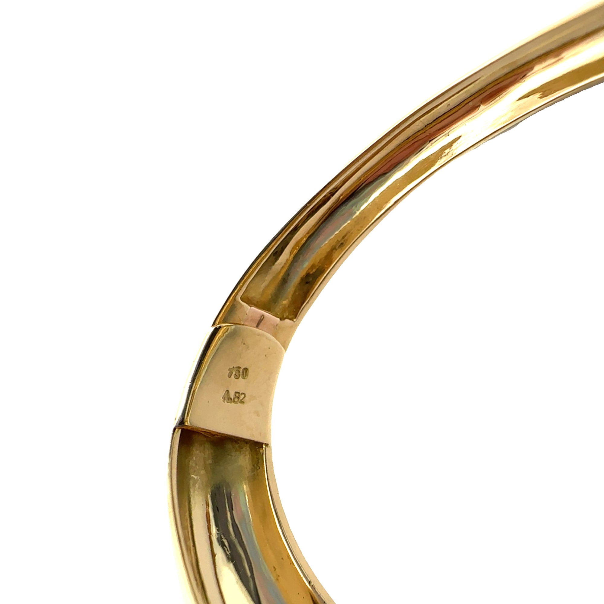 Vintage 18k Yellow Gold Sapphire & Diamond Bangle Bracelet