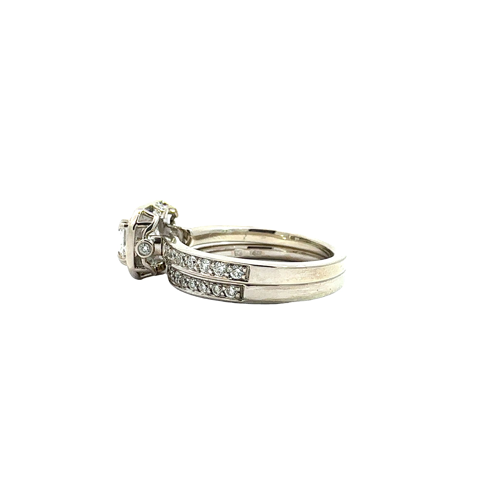 Estate 14k White Gold and 2.37ctw Diamond Engagement Ring Set