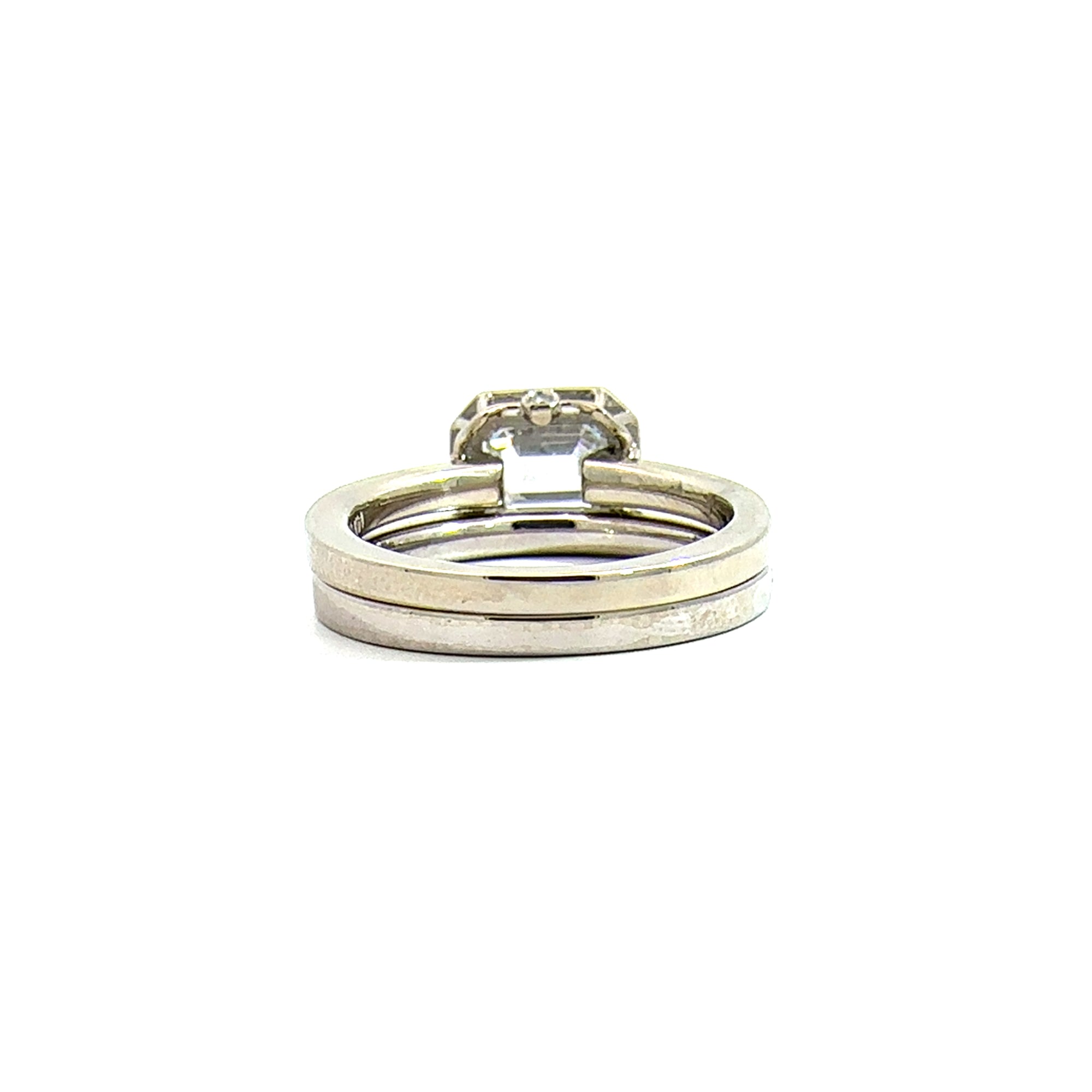 Estate 14k White Gold and 2.37ctw Diamond Engagement Ring Set