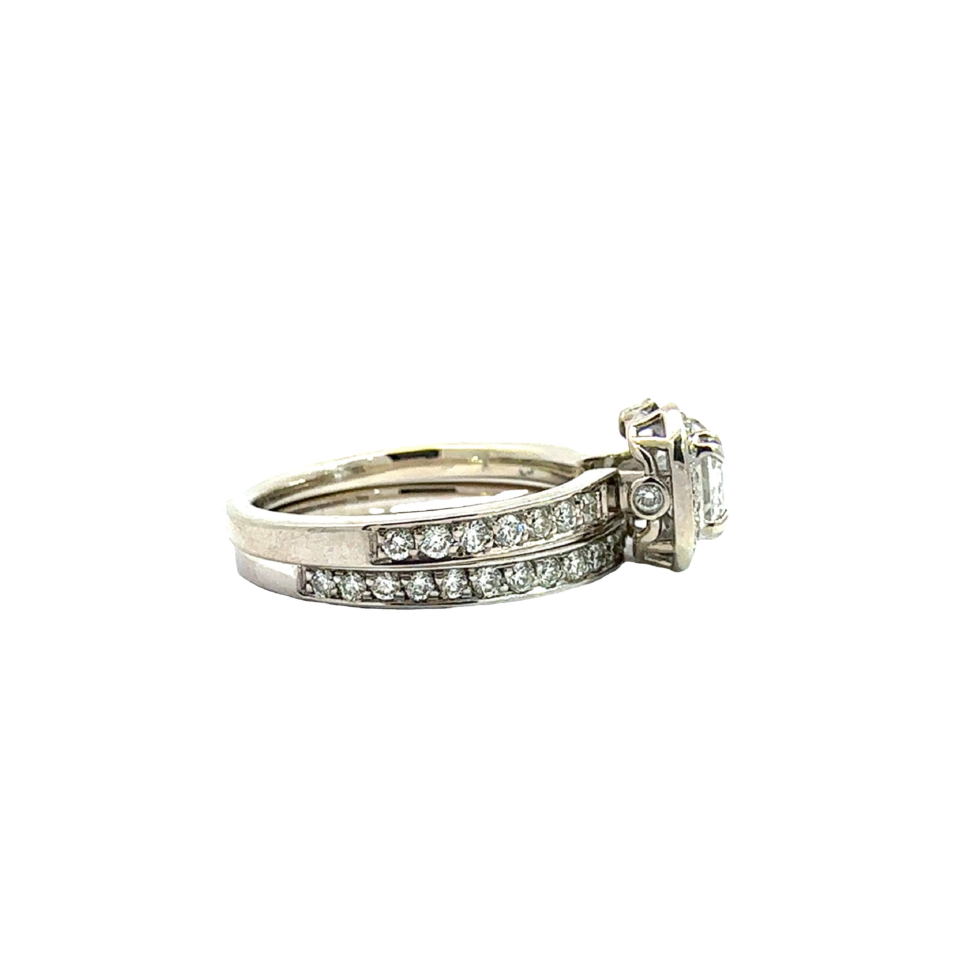Estate 14k White Gold and 2.37ctw Diamond Engagement Ring Set