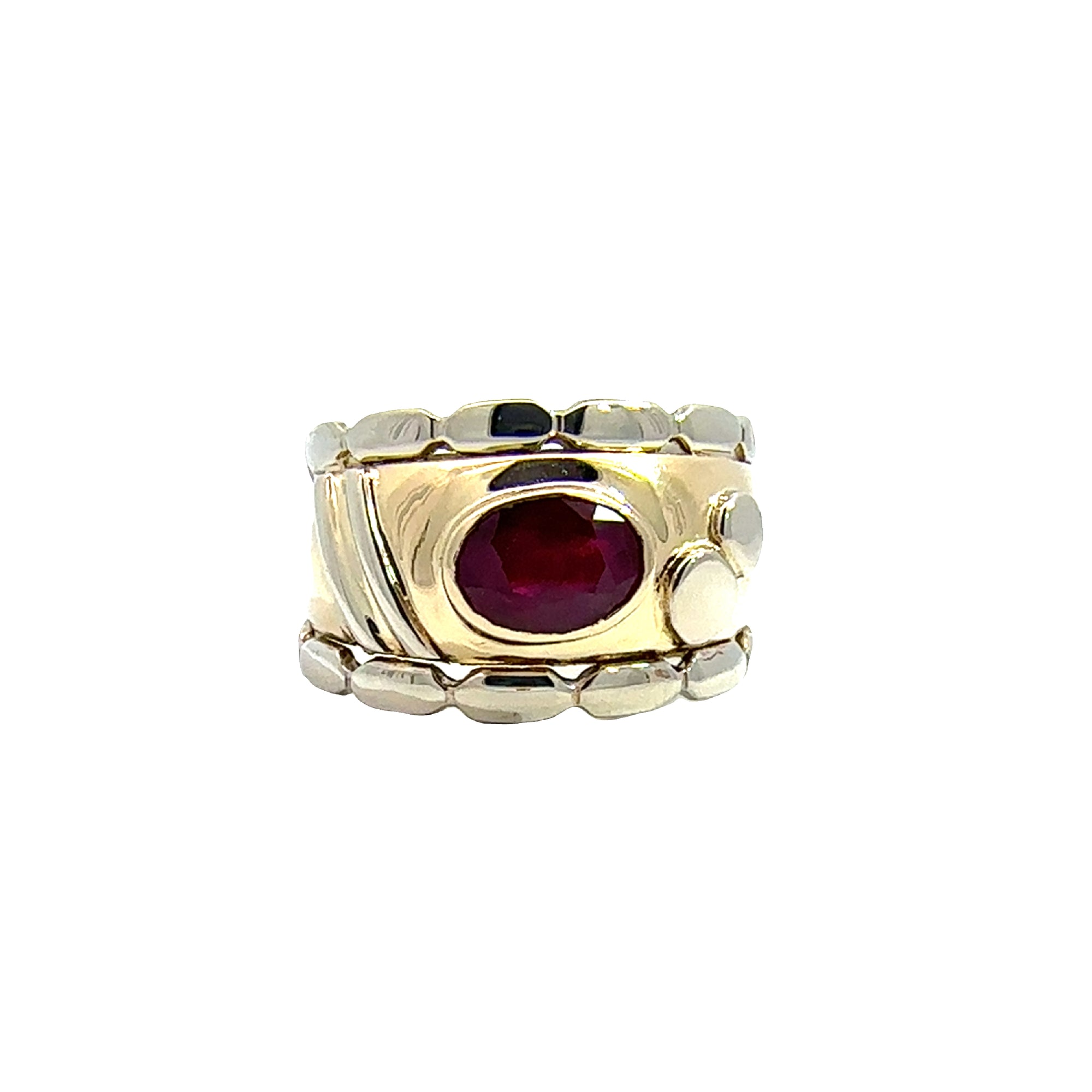 Vintage 18k Yellow Gold and 0.93ctw Ruby Ring