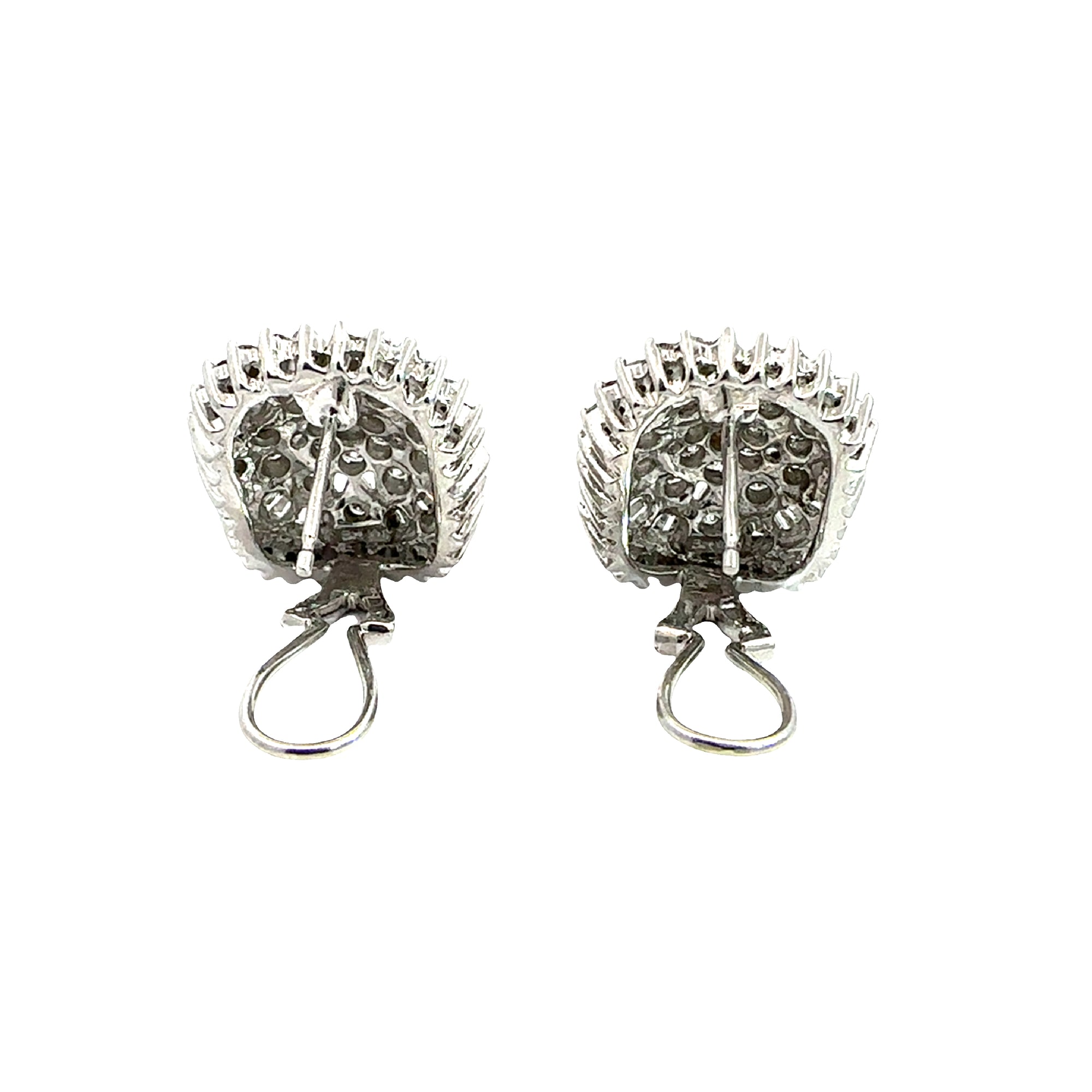 Vintage 14k White Gold and 1.25ctw Diamond Huggie Earrings