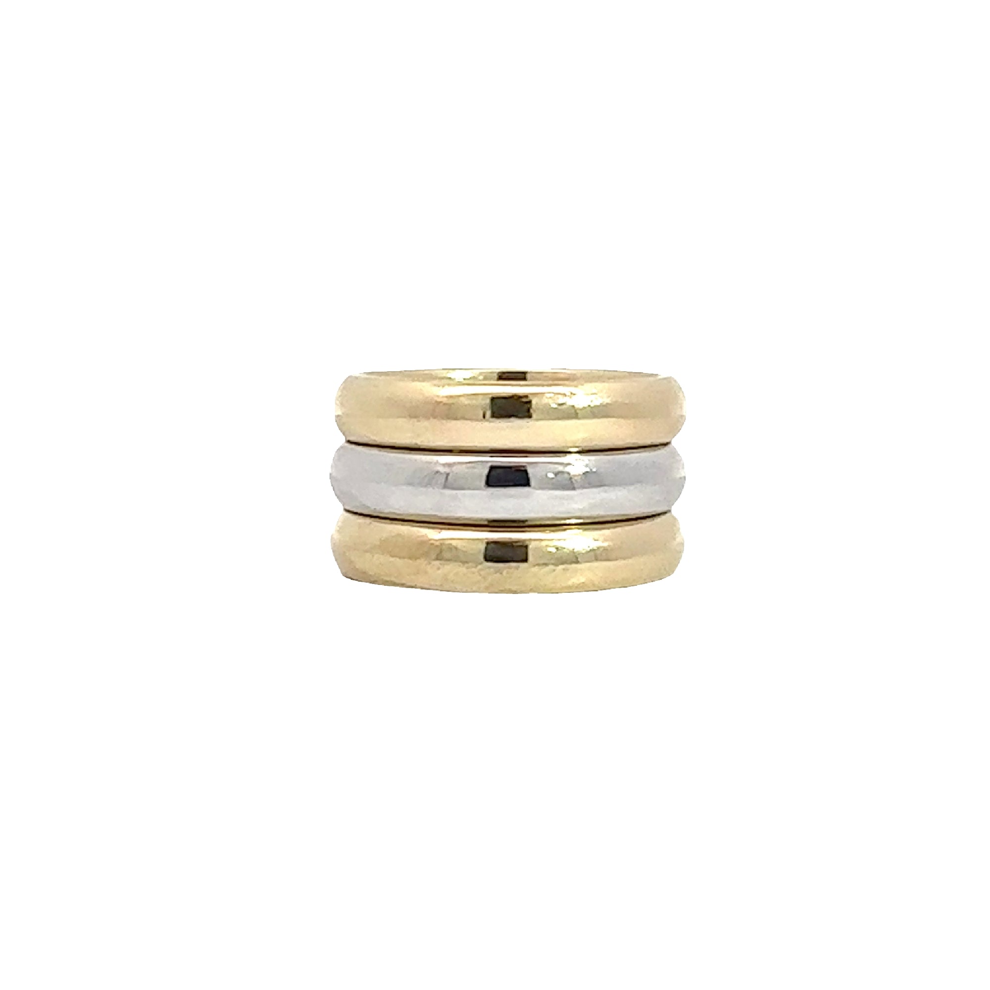 Set of Three Estate 14k Yellow and White Gold 0.85ctw Diamond Rings