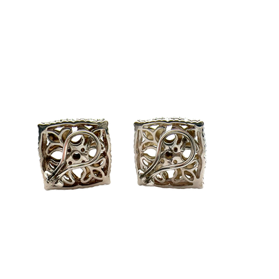 Estate Charles Krypell 14k Diamond Two-Tone Earrings