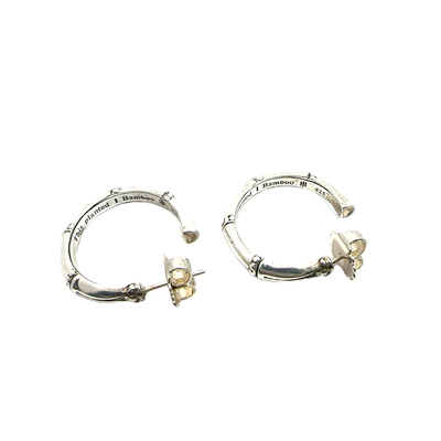 Estate John Hardy Silver Bamboo Hoop Earrings