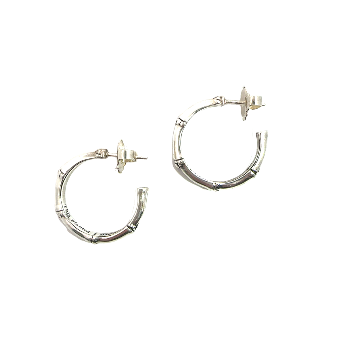 Estate John Hardy Silver Bamboo Hoop Earrings