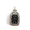 Estate Effy 14k White Gold Onyx Pink Sapphire and Diamond Pendant