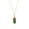 Estate Sajen 18k Yellow Gold Green Chrysoprase Pendant Necklace