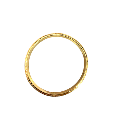 Estate 22k Yellow Gold Patterned Bangle Bracelet