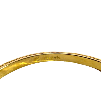 Estate 22k Yellow Gold Patterned Bangle Bracelet