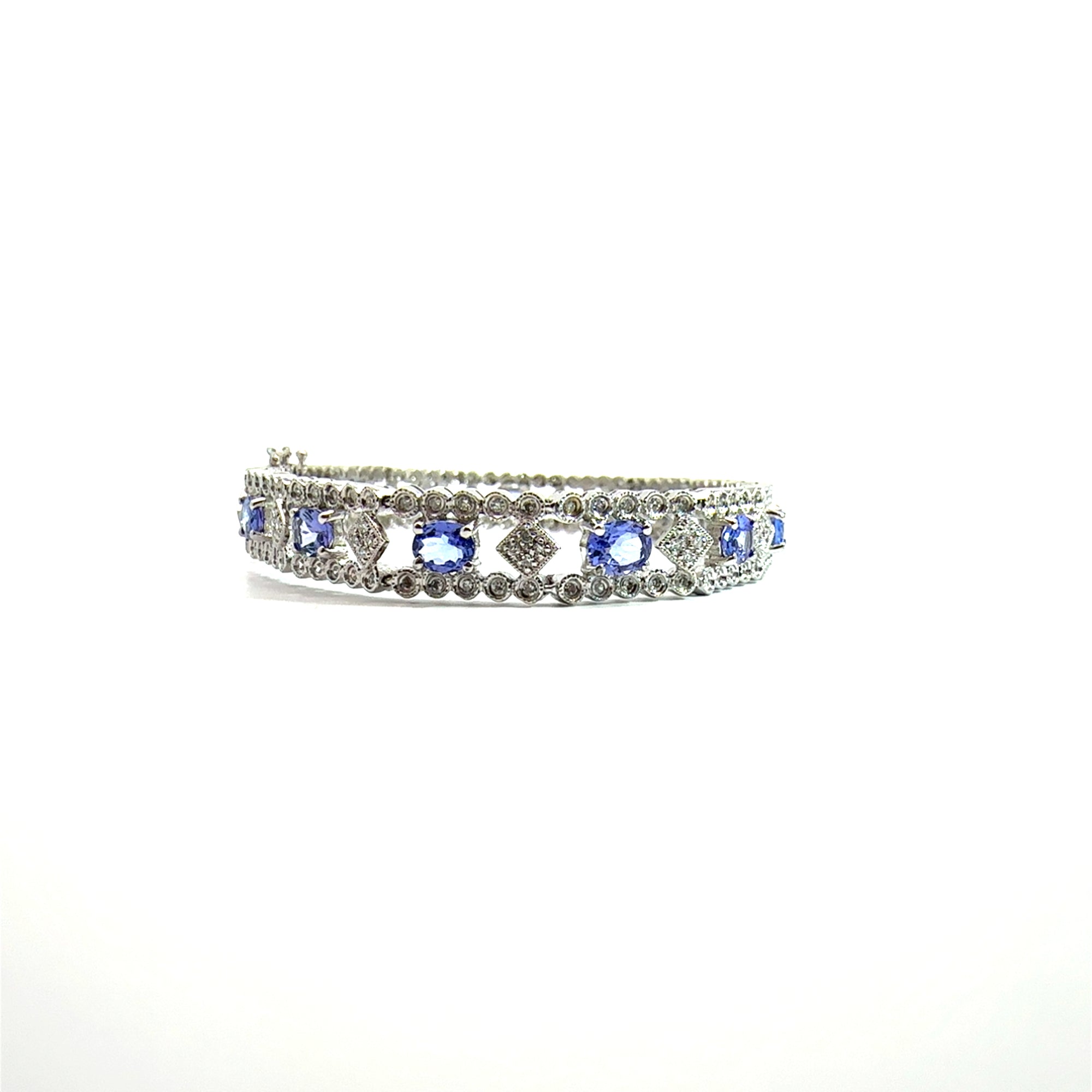 Estate 14k White Gold Tanzanite and Diamond Bracelet