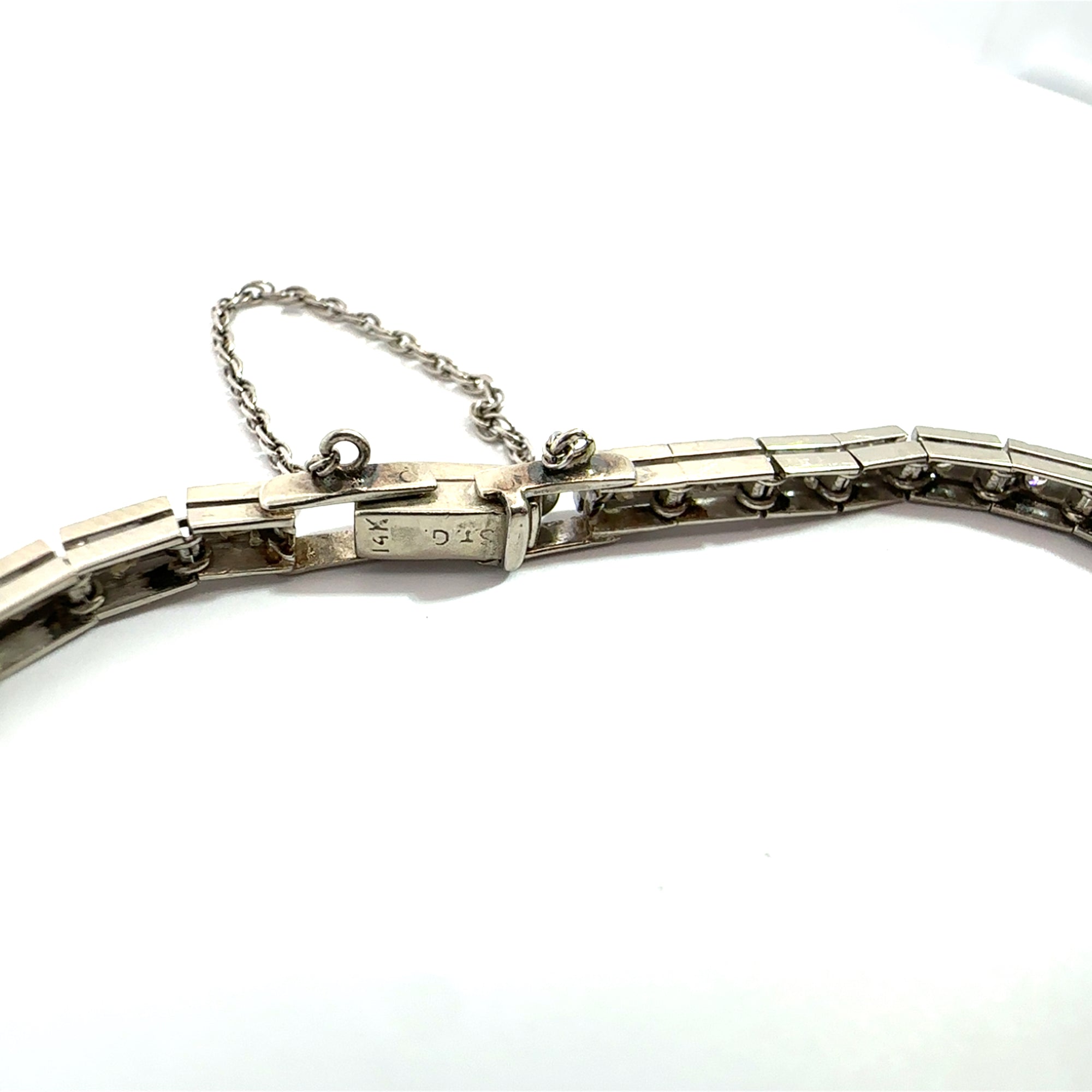 Vintage 14k White Gold Topaz Bracelet