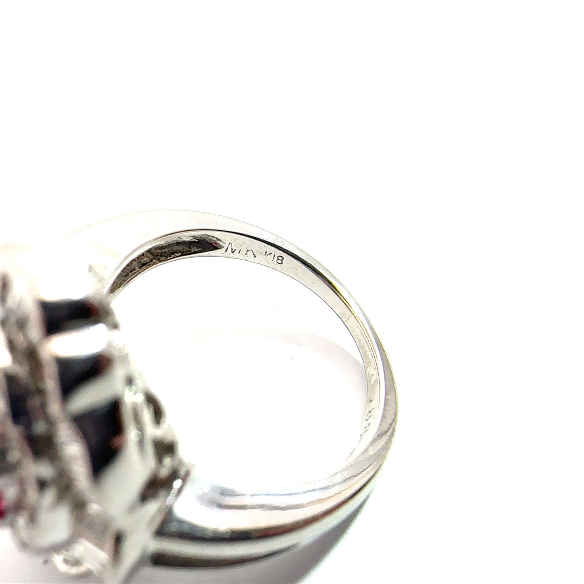 Vintage 18k White Gold Oval 2.30ctw Tourmaline and 1.05ctw Diamond Ring