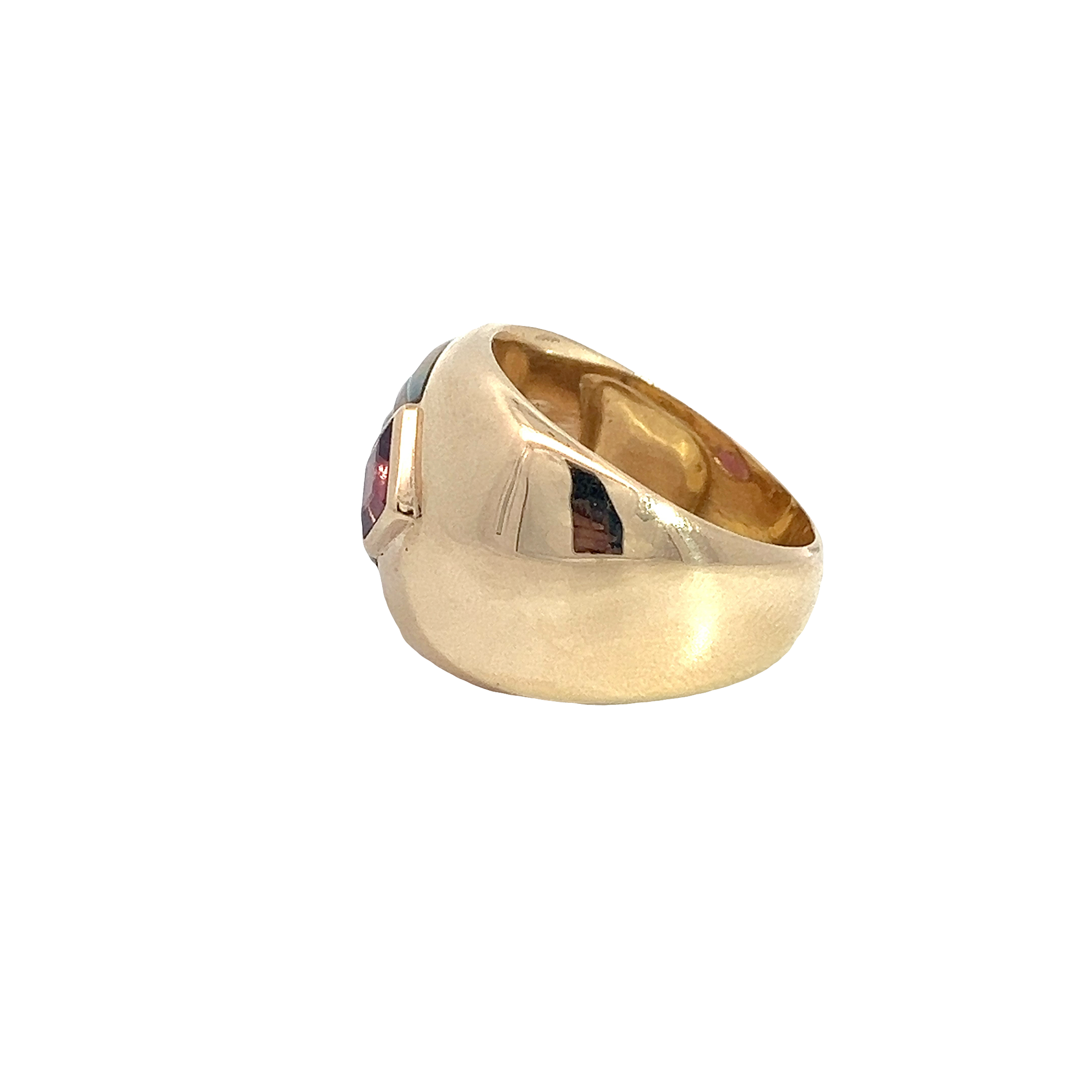 Estate Kabana 14k Yellow Gold Opal and 0.75ctw Rhodolite Garnet Ring