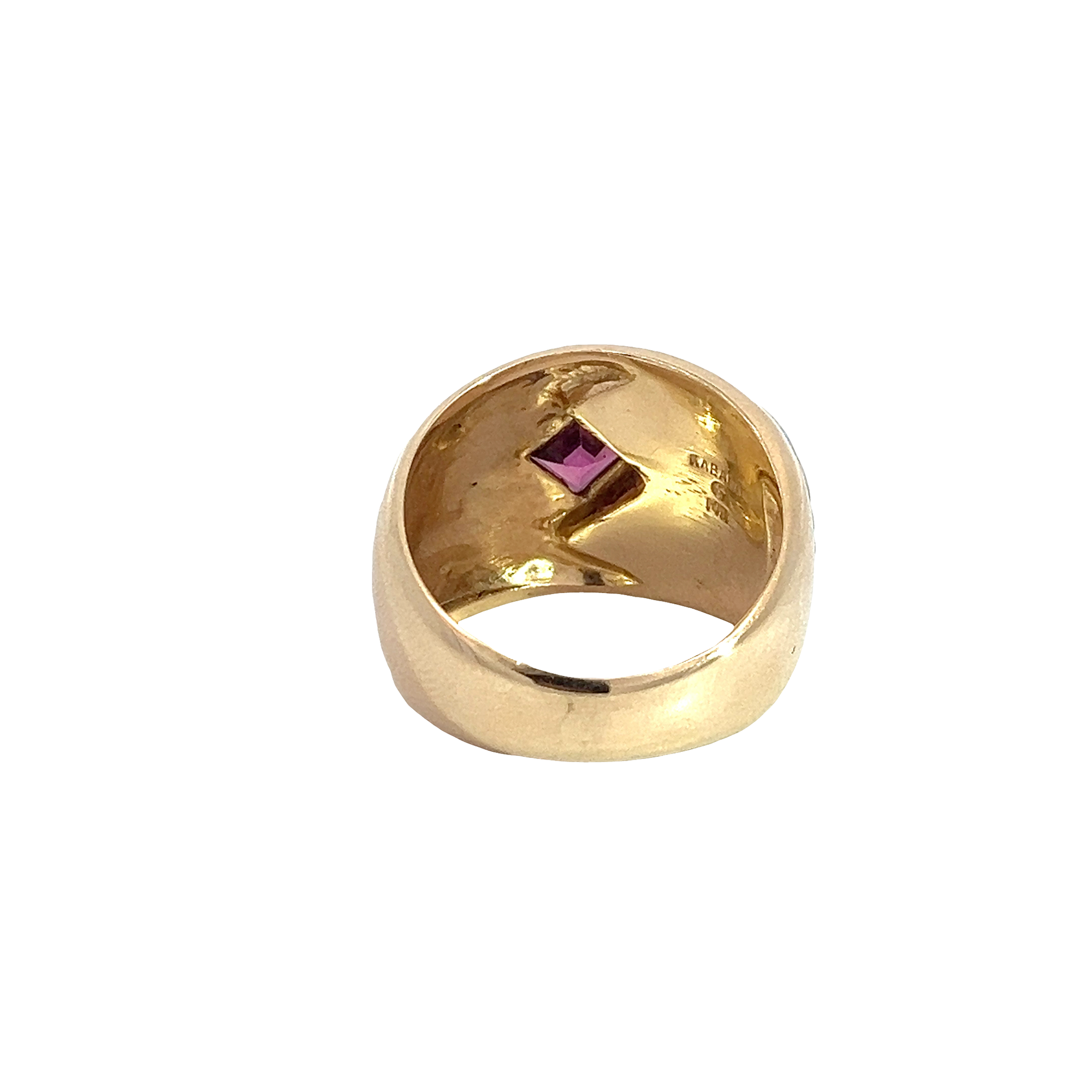Estate Kabana 14k Yellow Gold Opal and 0.75ctw Rhodolite Garnet Ring